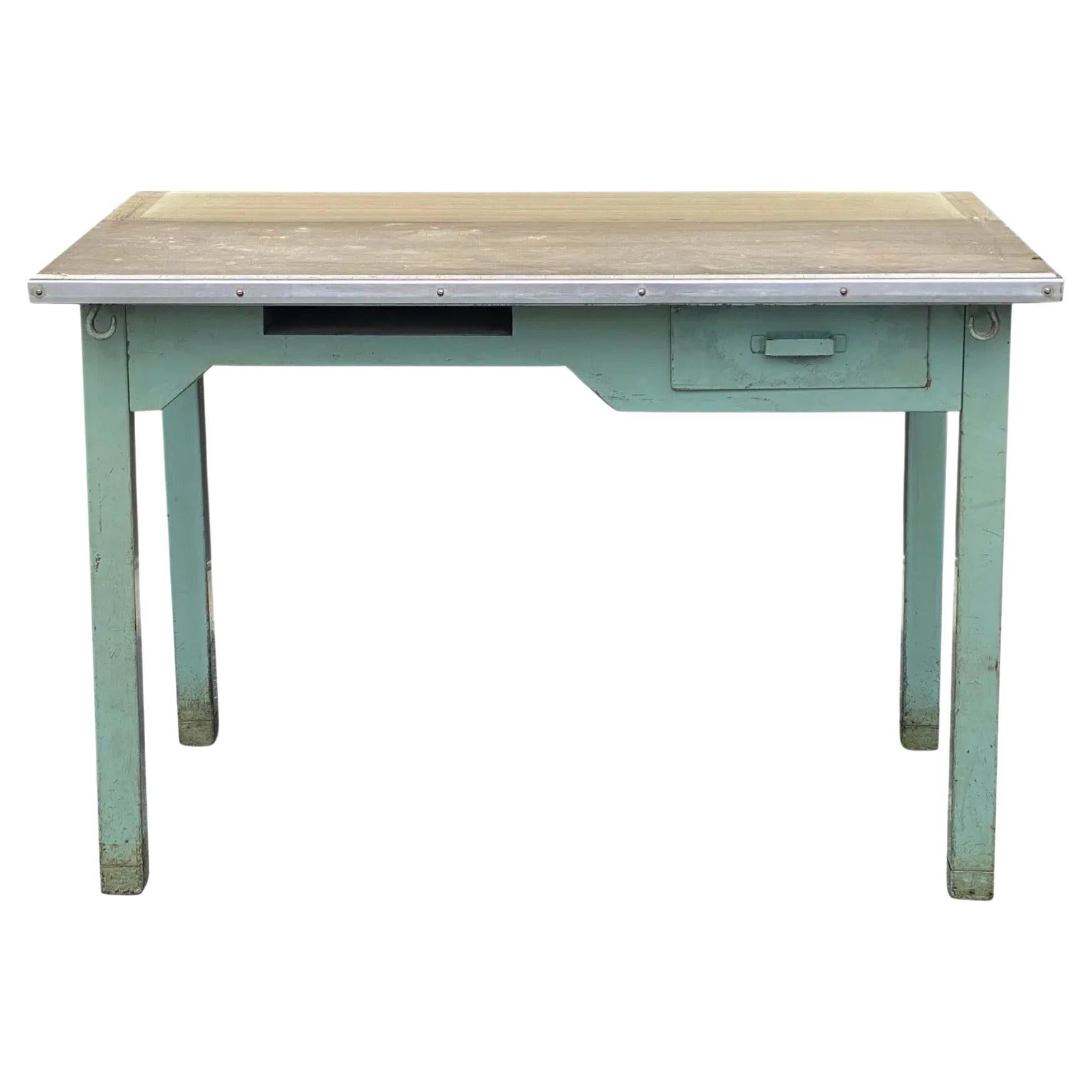 1950's Post Office Steel Industrial Mail Sorting Desk Workstation Table For Sale
