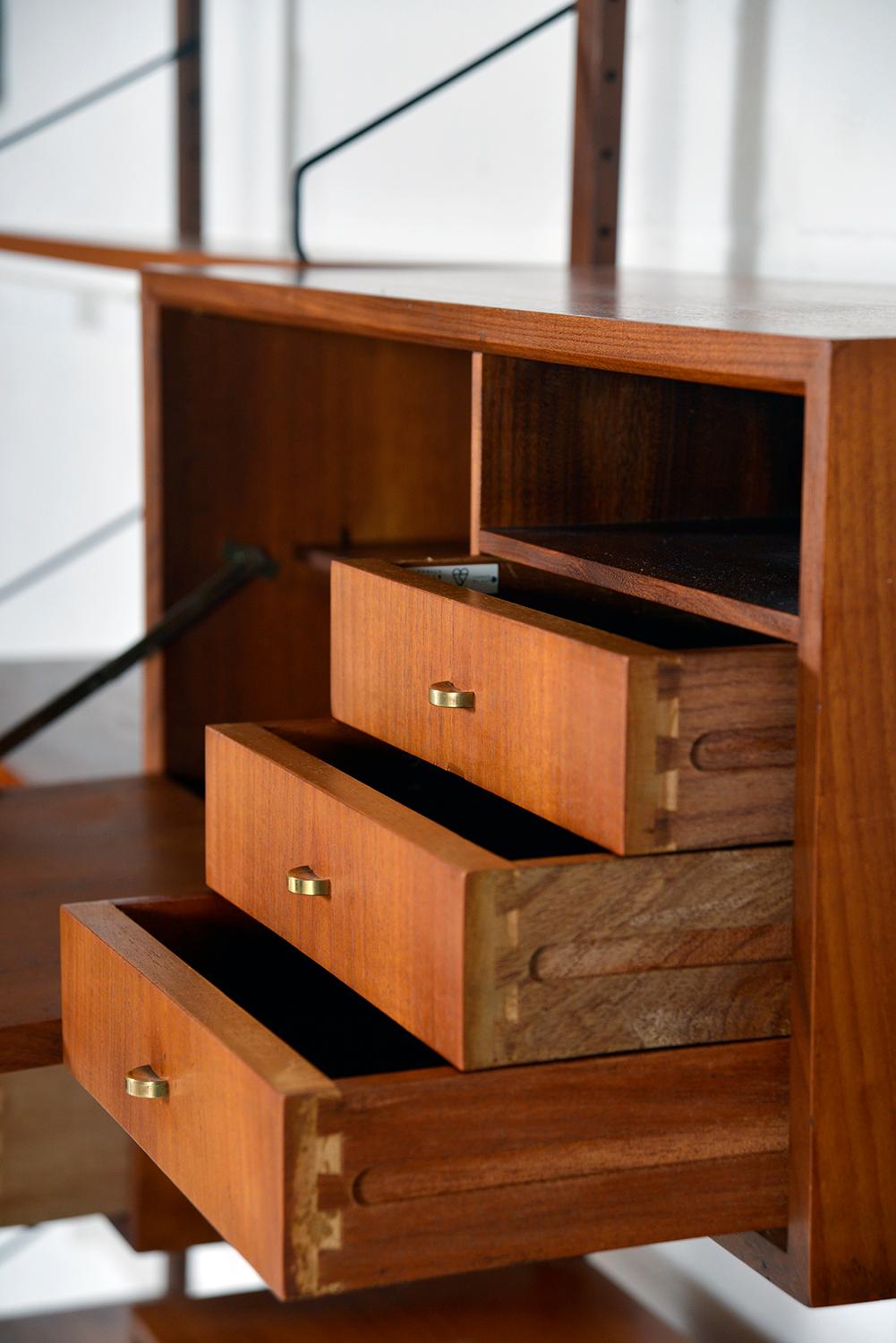 1950s Poul Cadovius Teak Modular Danish Royal System Shelving Bar Midcentury 7