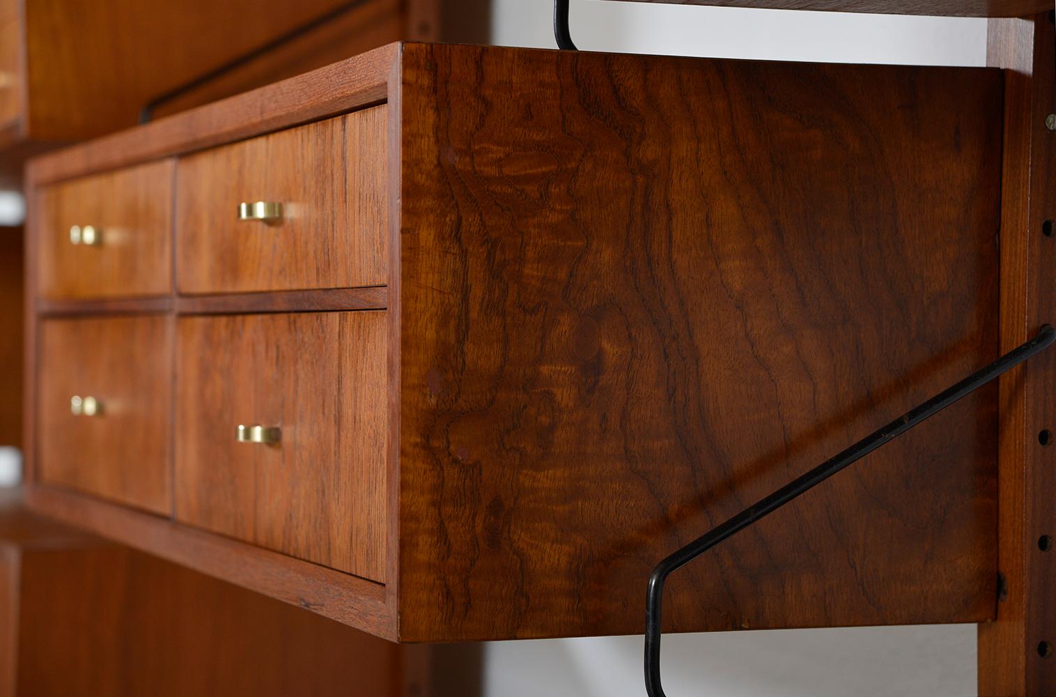 1950s Poul Cadovius Teak Modular Danish Royal System Shelving Bar Midcentury 11