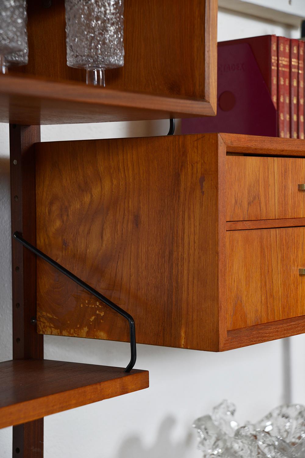 1950s Poul Cadovius Teak Modular Danish Royal System Shelving Bar Midcentury 12