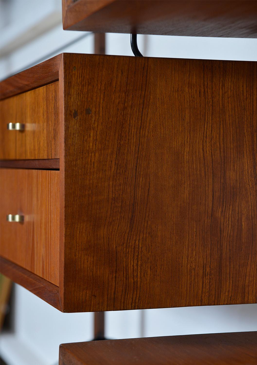 1950s Poul Cadovius Teak Modular Danish Royal System Shelving Bar Midcentury 14