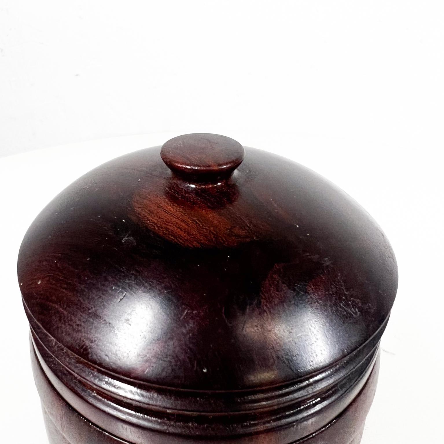 Mid-Century Modern 1950s Precious Rosewood Jar Petite Lidded Vessel For Sale