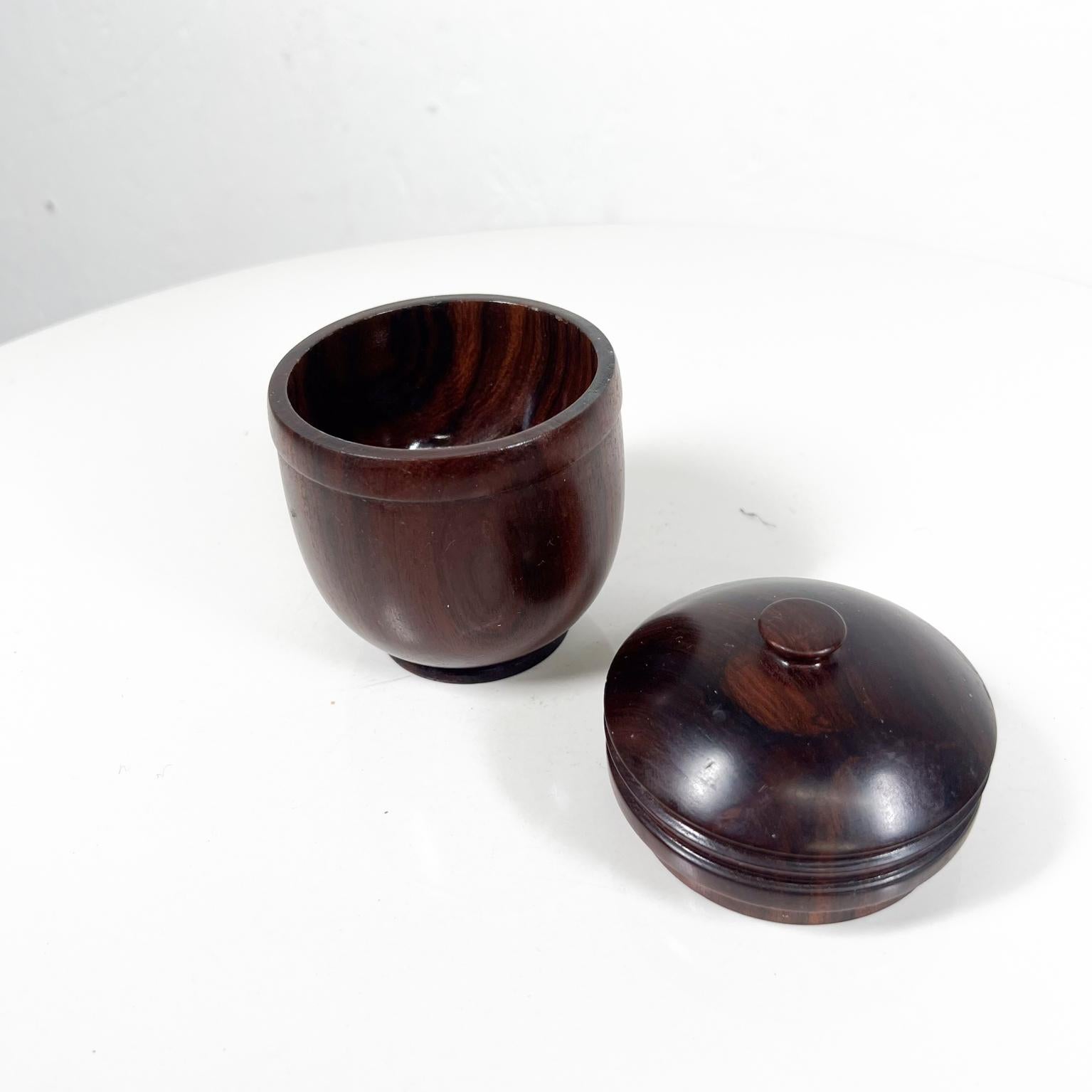 20th Century 1950s Precious Rosewood Jar Petite Lidded Vessel For Sale