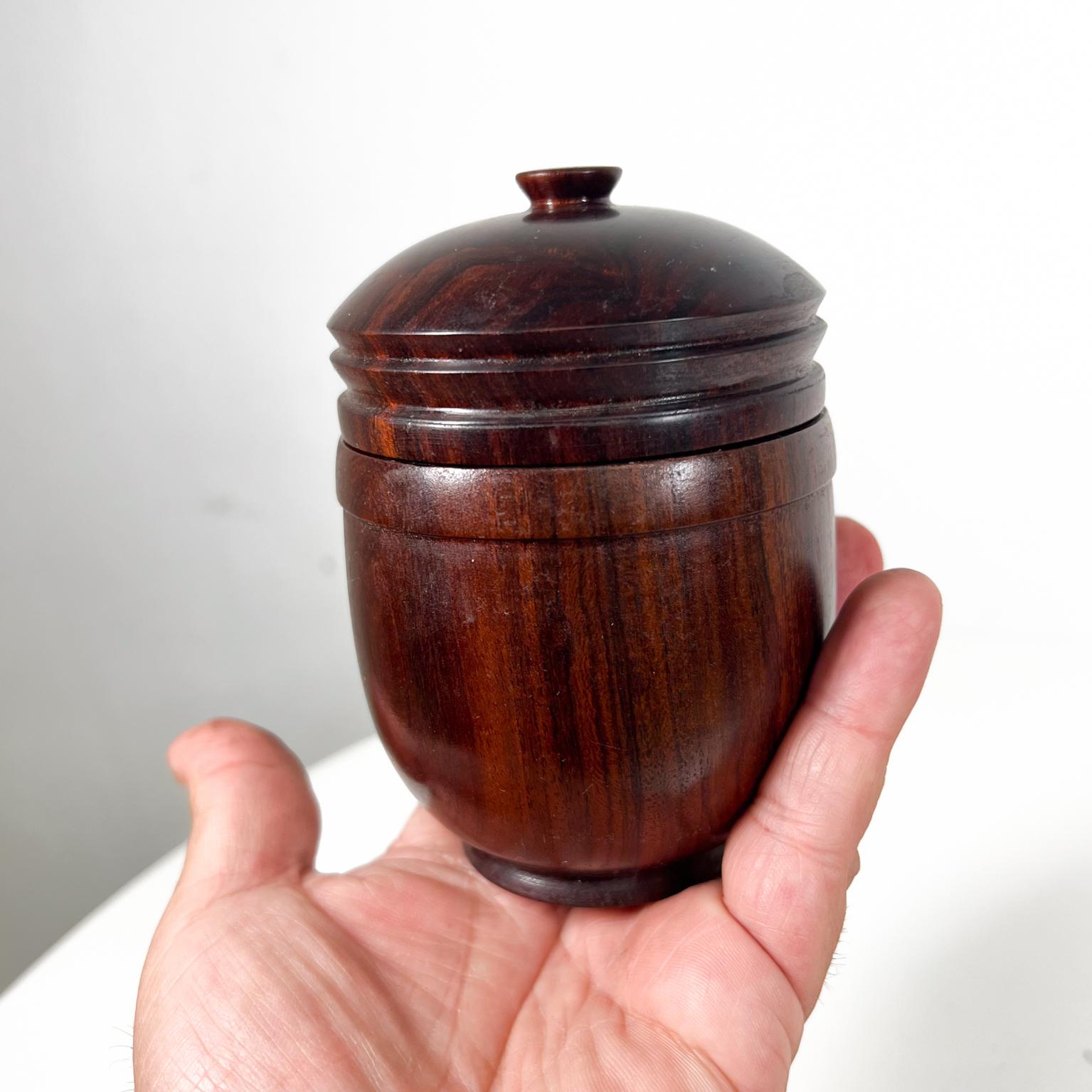 1950s Precious Rosewood Jar Petite Lidded Vessel For Sale 4