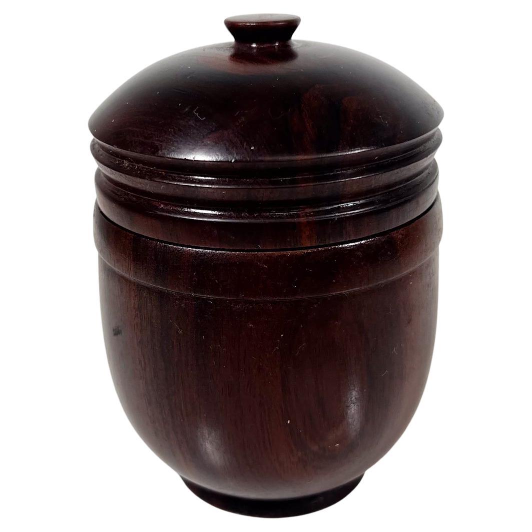 1950s Precious Rosewood Jar Petite Lidded Vessel For Sale