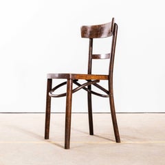Chaises de salle à manger en bois courbé avec piètement en forme de bretzel, des années 1950