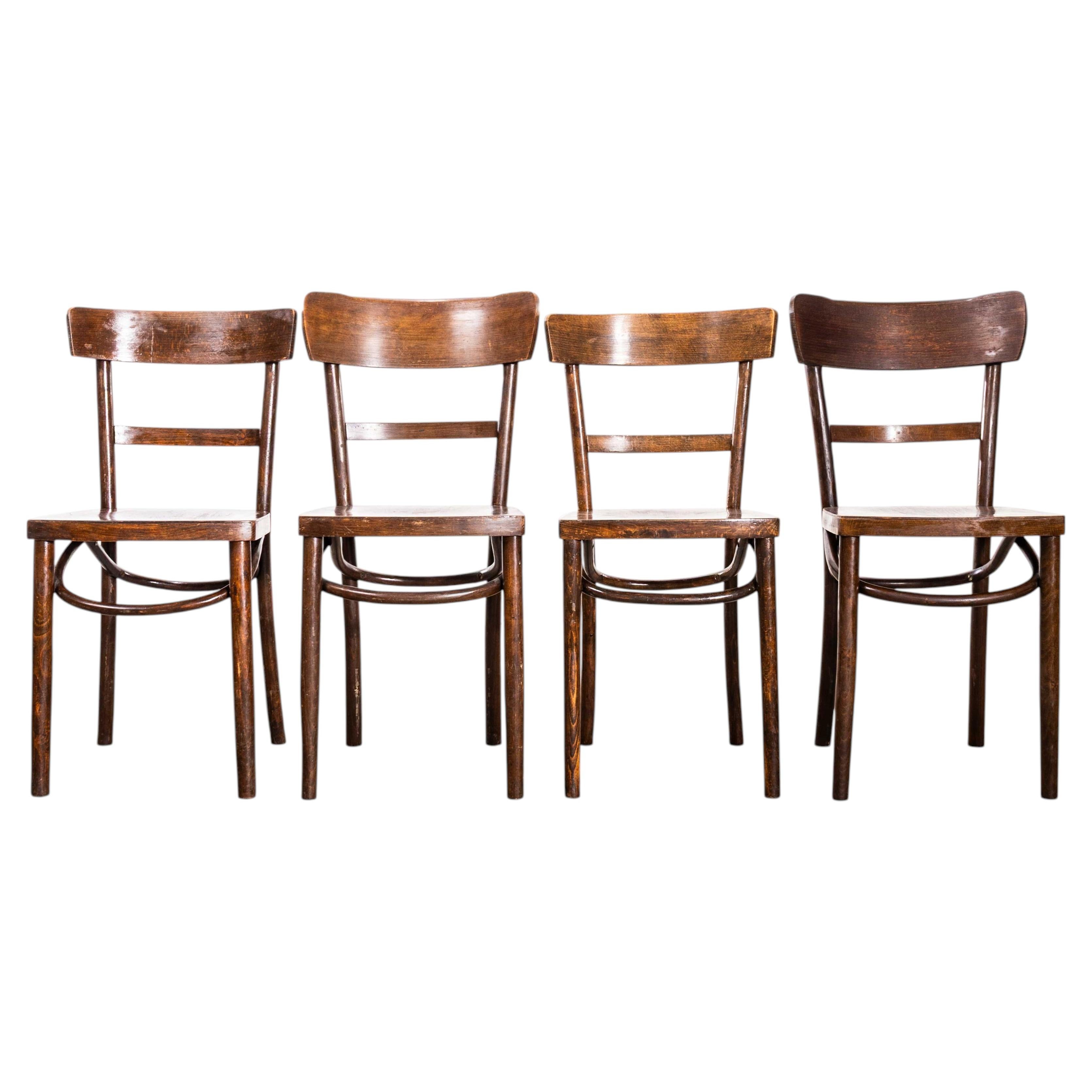 1950's Pretzel Base Bentwood Dining Chairs-set of 4 For Sale