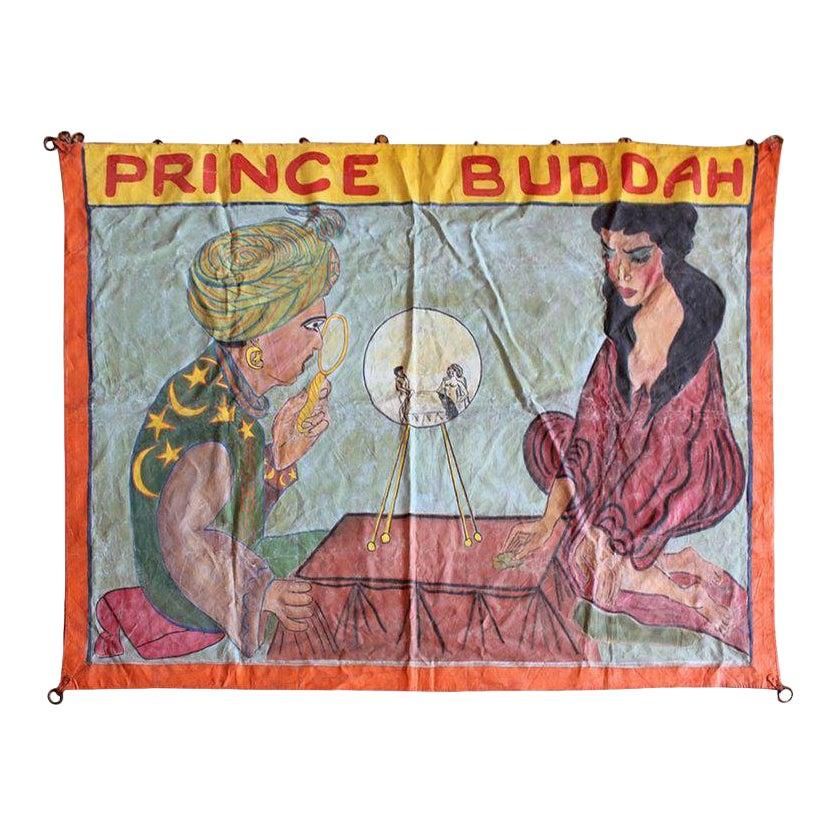 Striscione del circo "Prince Buddah" degli anni '50