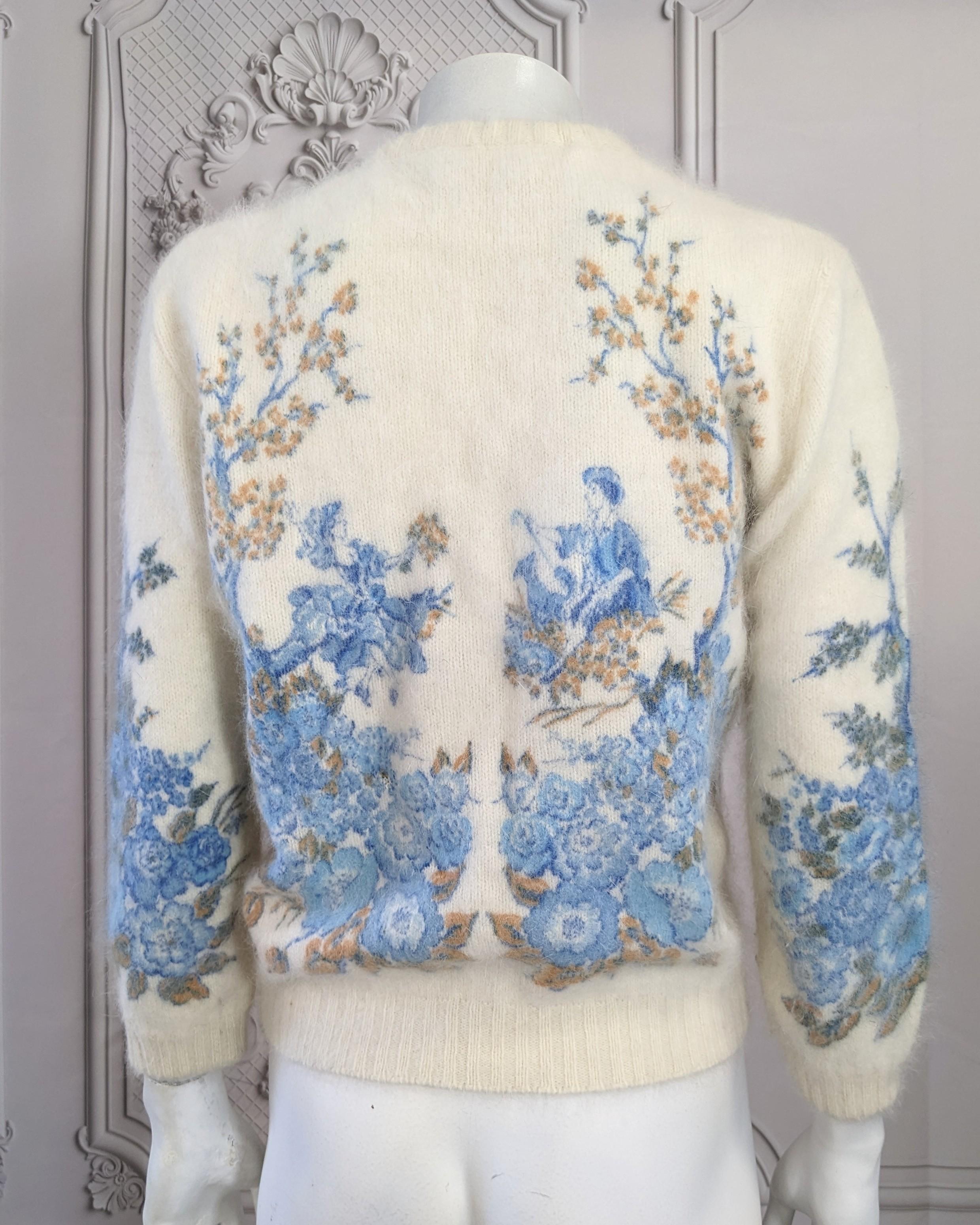 1950's Printed Angora Cardigan 1