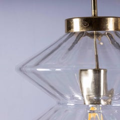 1950's Prismatic Double Diamond Crystal Pendant Lamps