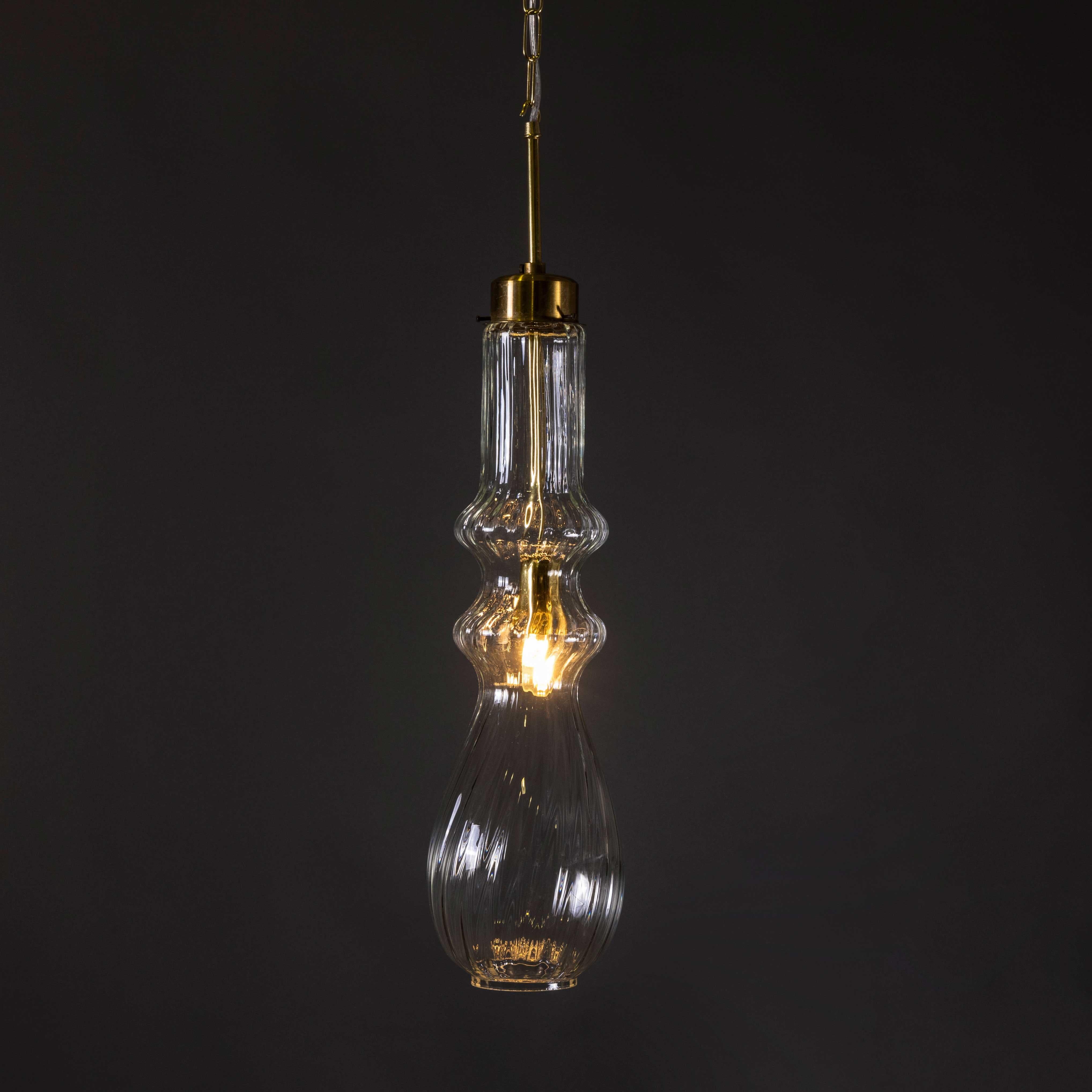 1950's Prismatic Long Drop Crystal Pendant Lamps For Sale 5