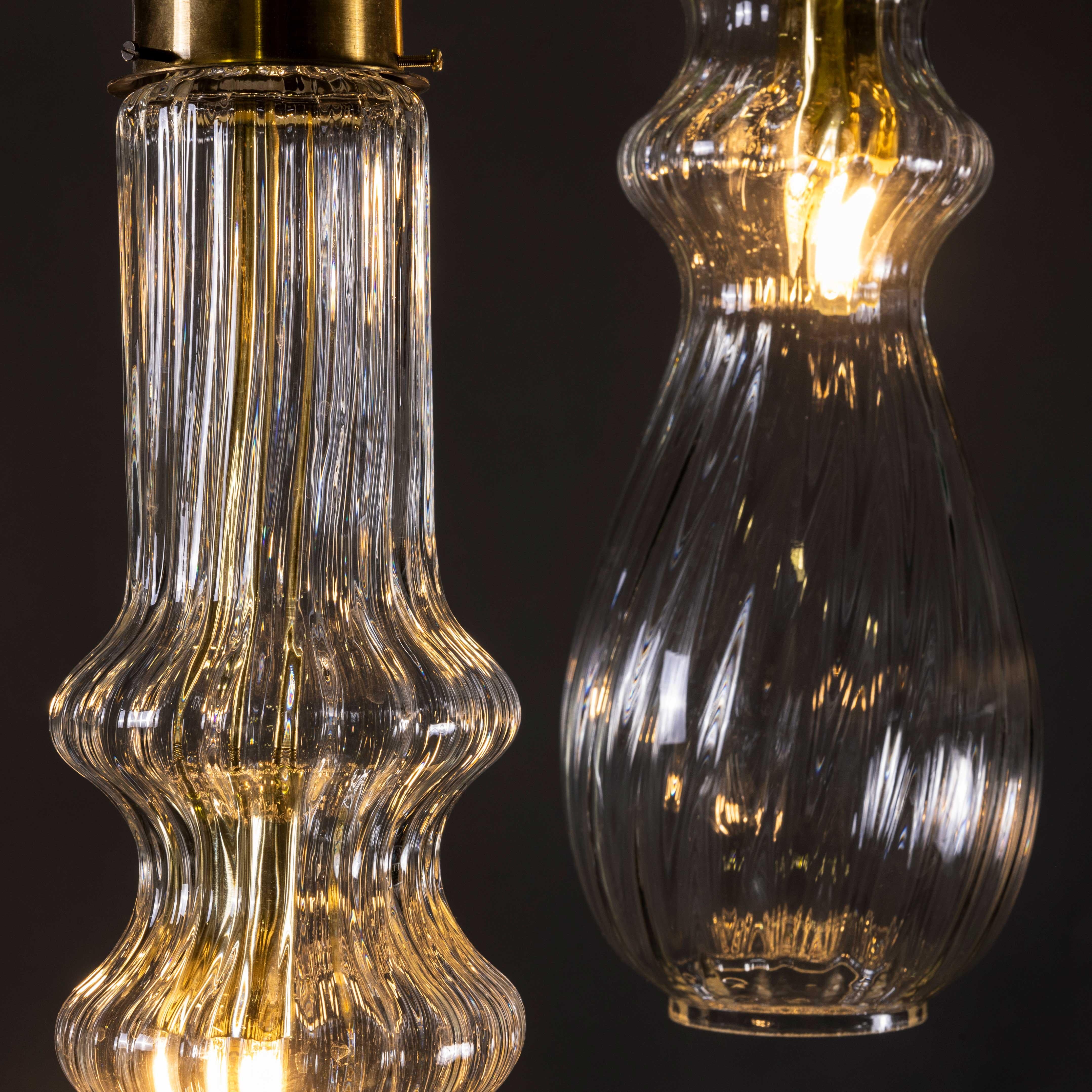 1950's Prismatic Long Drop Crystal Pendant Lamps For Sale 8