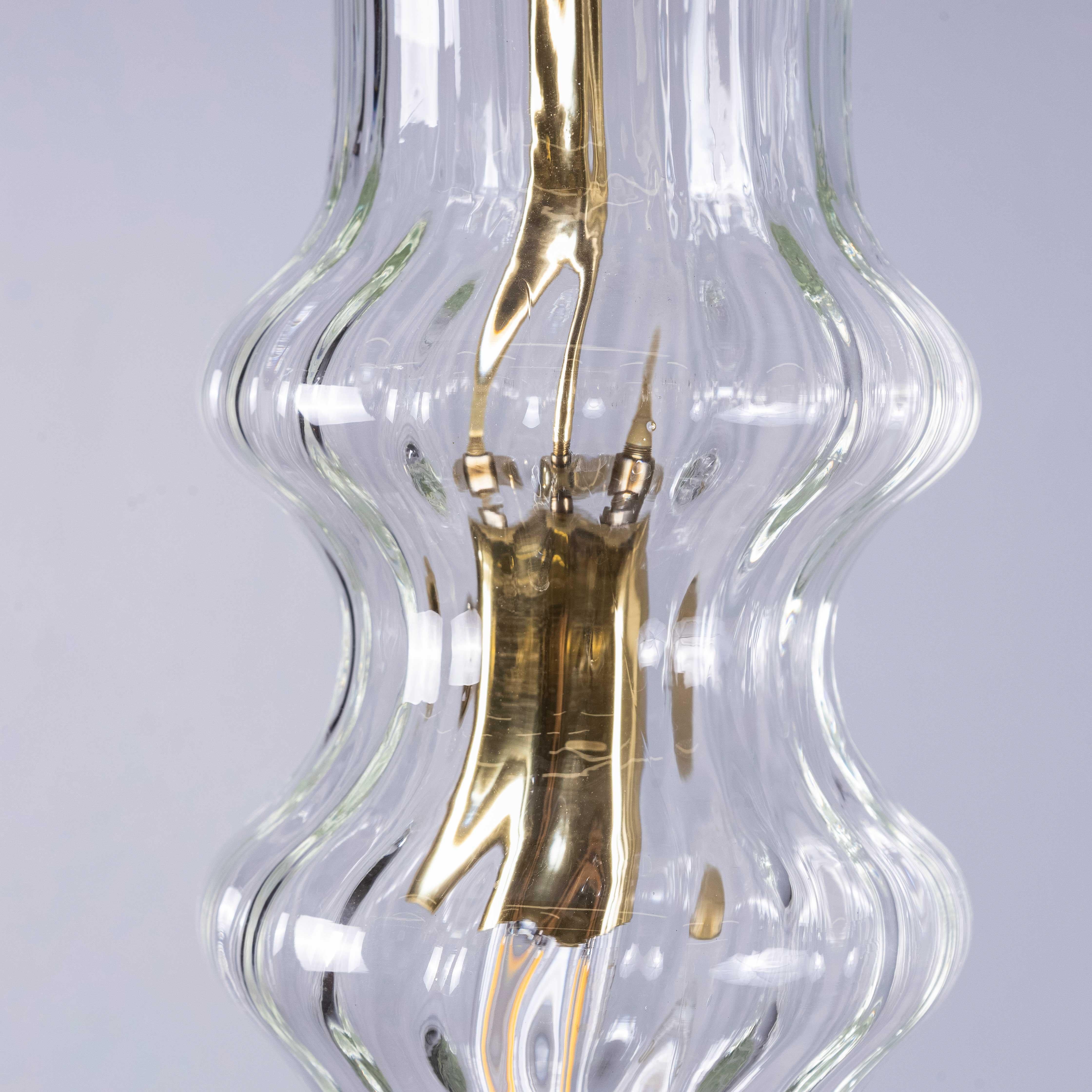 1950's Prismatic Long Drop Crystal Pendant Lamps In Good Condition For Sale In Hook, Hampshire
