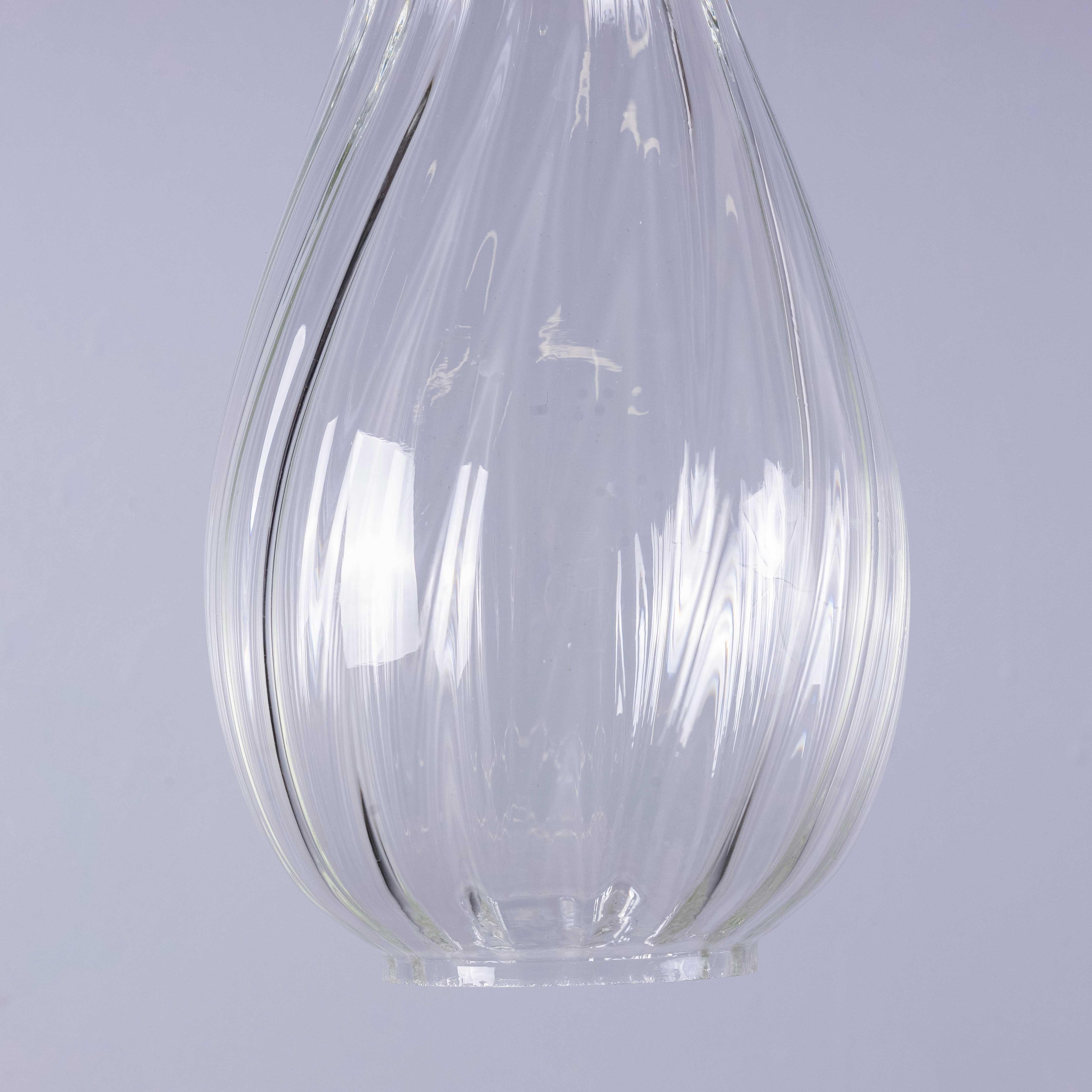 Glass 1950's Prismatic Long Drop Crystal Pendant Lamps For Sale