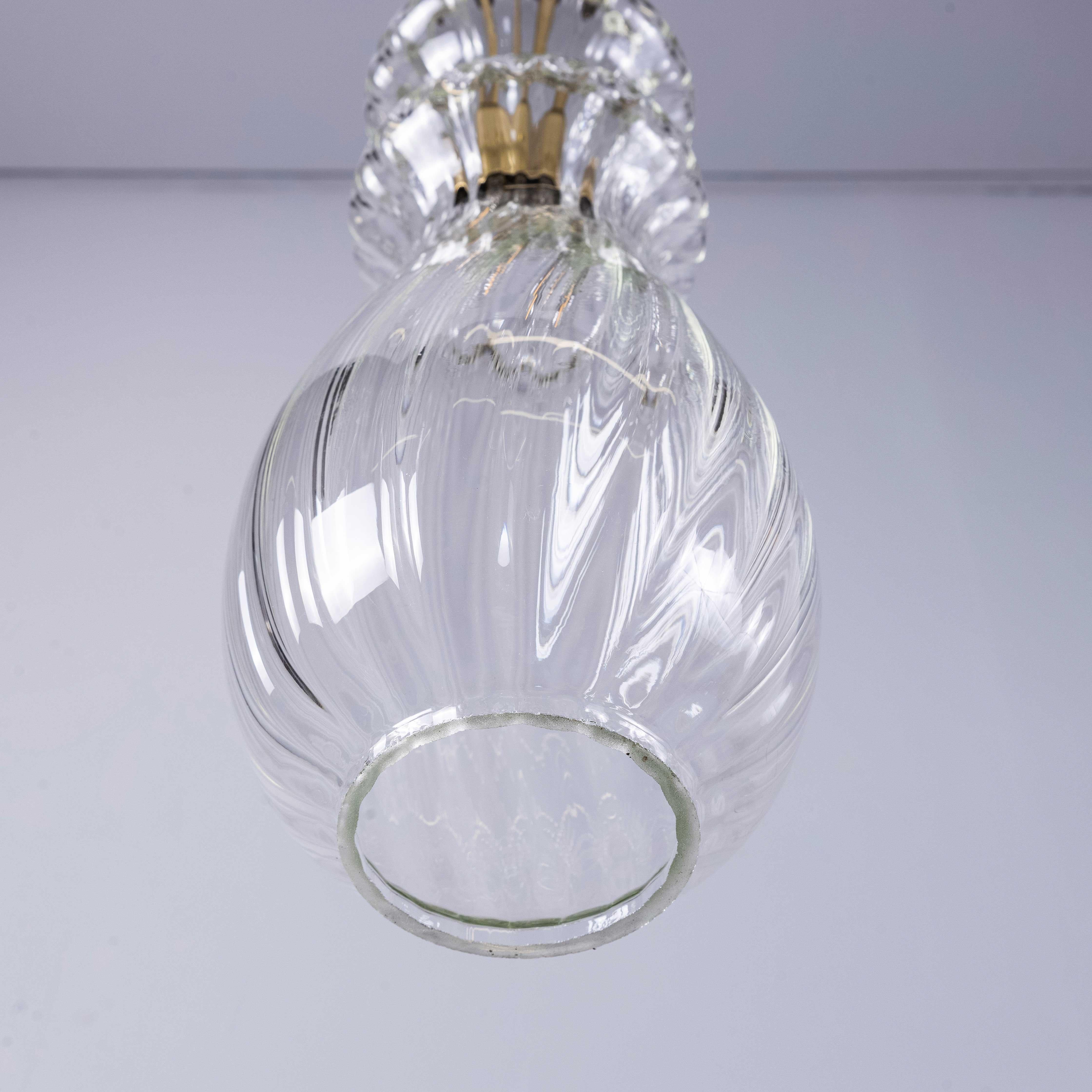 1950's Prismatic Long Drop Crystal Pendant Lamps For Sale 3