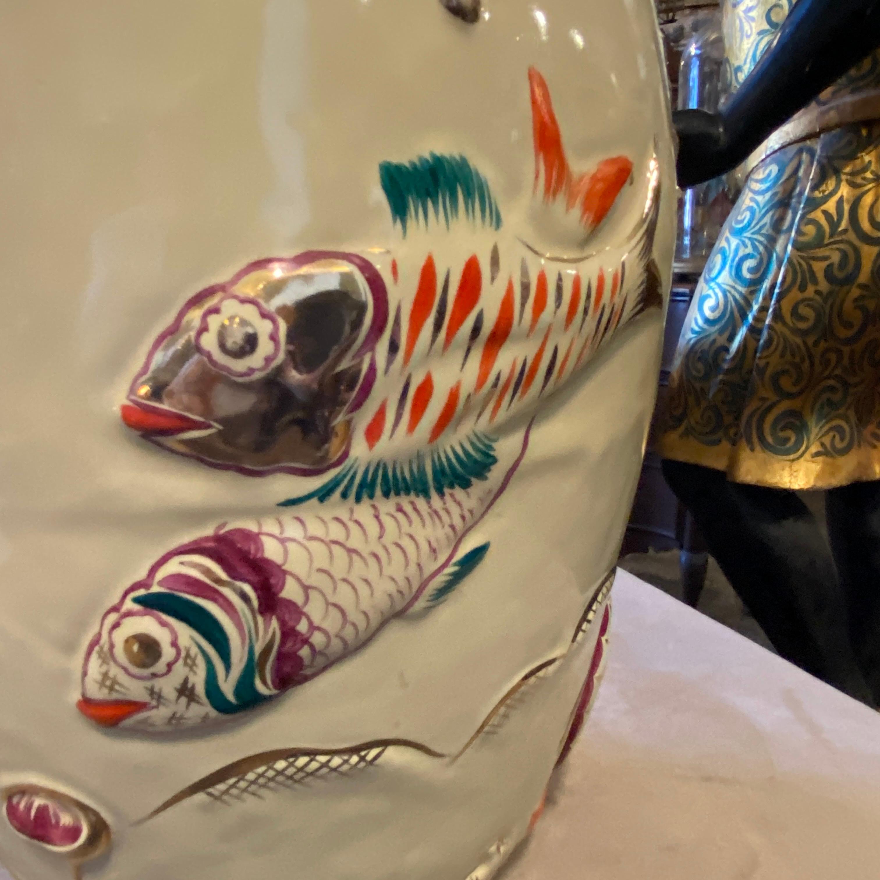1950s Pucci Style Hand-Crafted Polycrome Ceramic Italian Vase In Good Condition In Aci Castello, IT