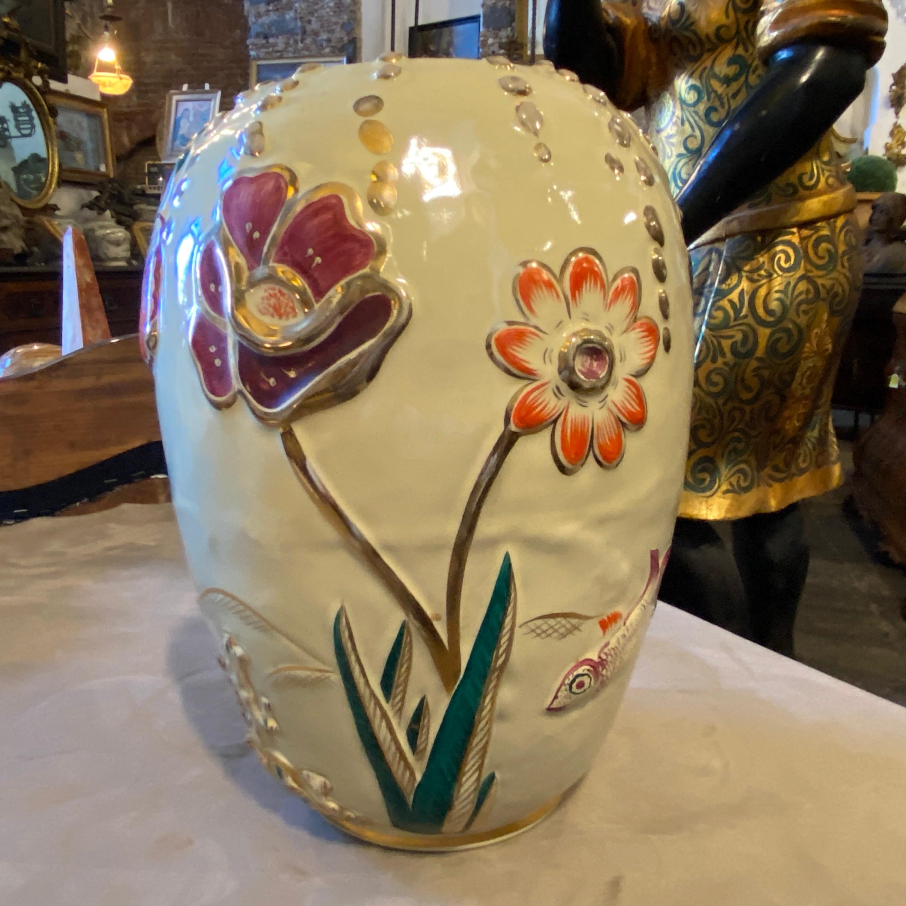 1950s Pucci Style Hand-Crafted Polycrome Ceramic Italian Vase 2