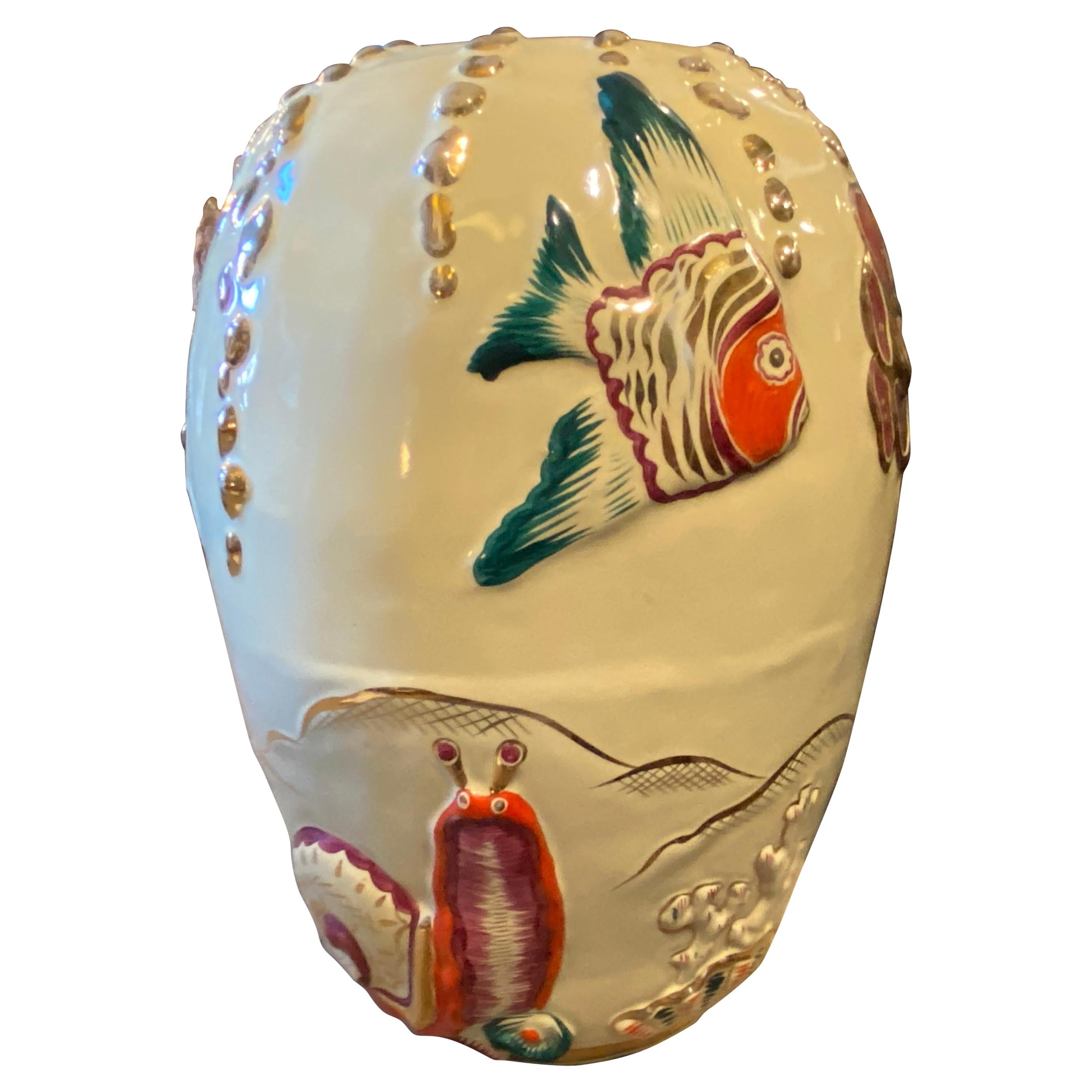 1950s Pucci Style Hand-Crafted Polycrome Ceramic Italian Vase