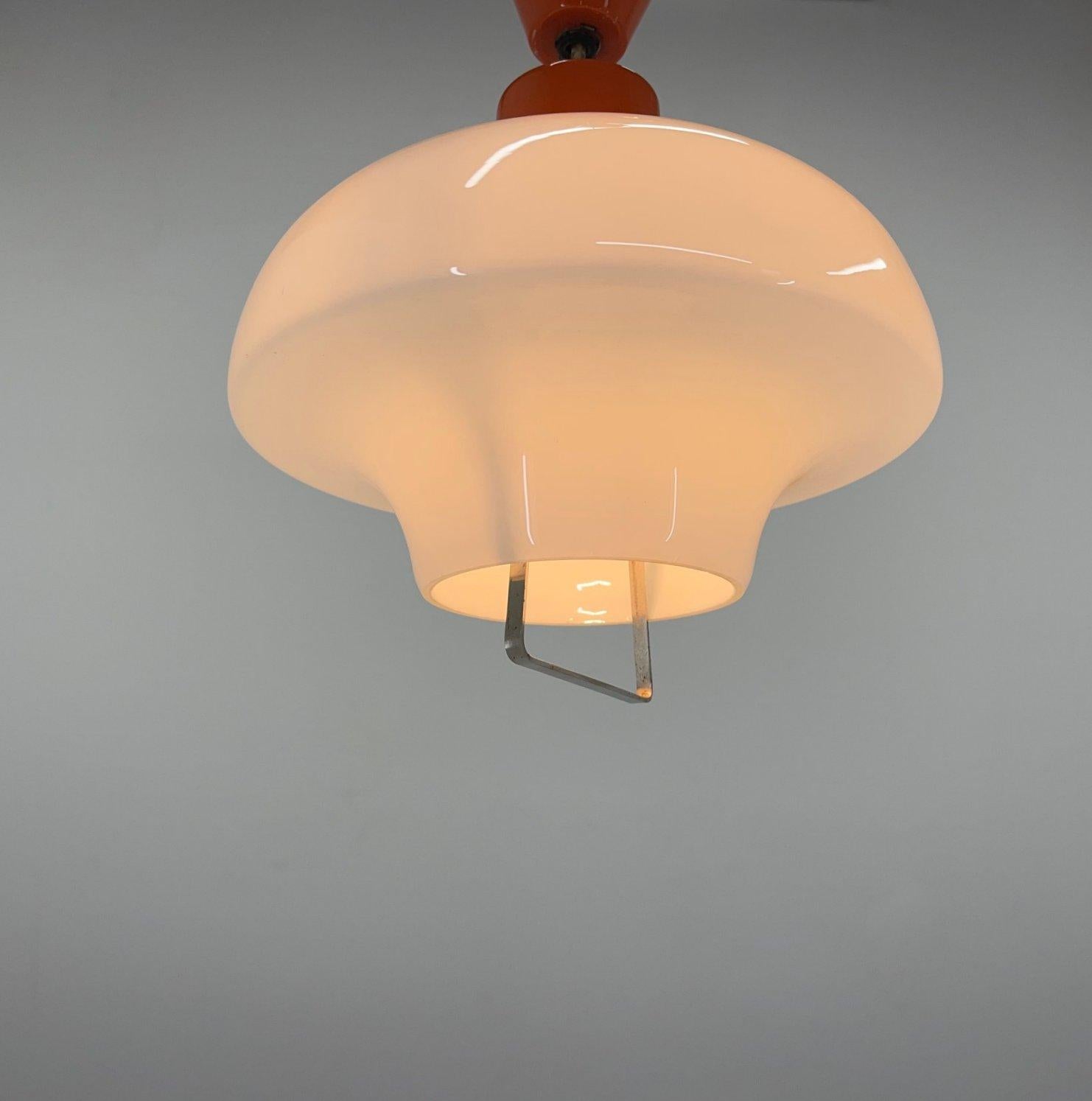 Mid-20th Century 1950's Pull-Down Pendant Light, Czechoslovakia For Sale
