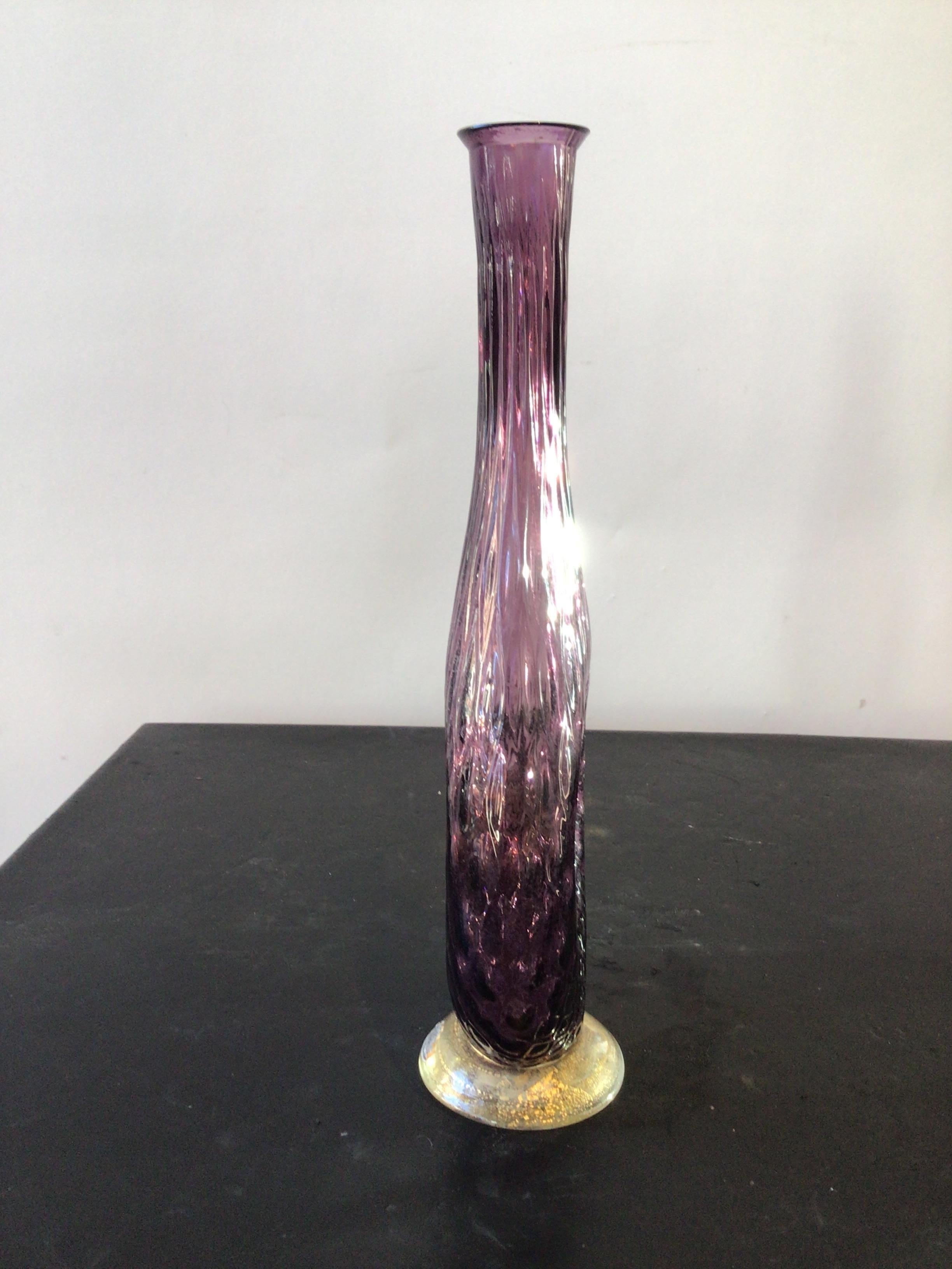 Vase de Murano violet des années 1950 avec tête de lion en vente 1