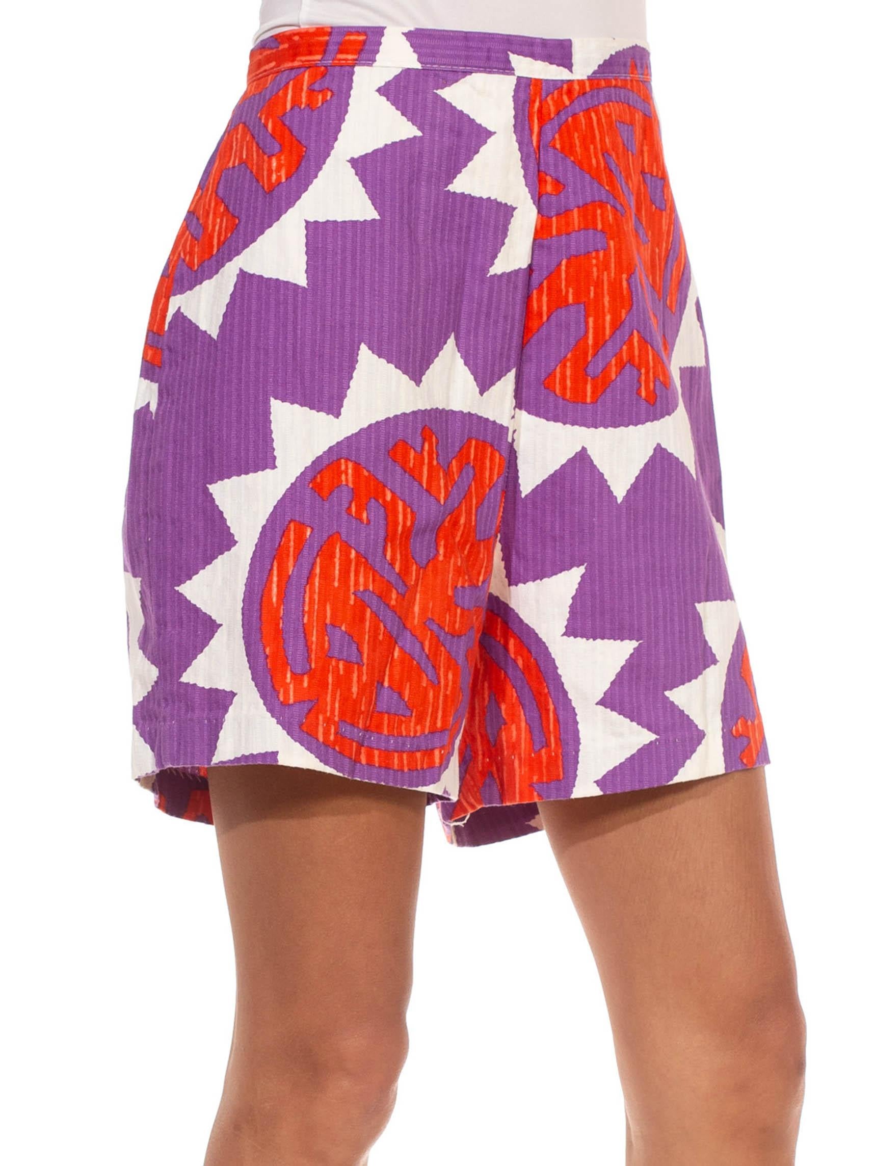 1950S Purple & Red Cotton Shorts 1