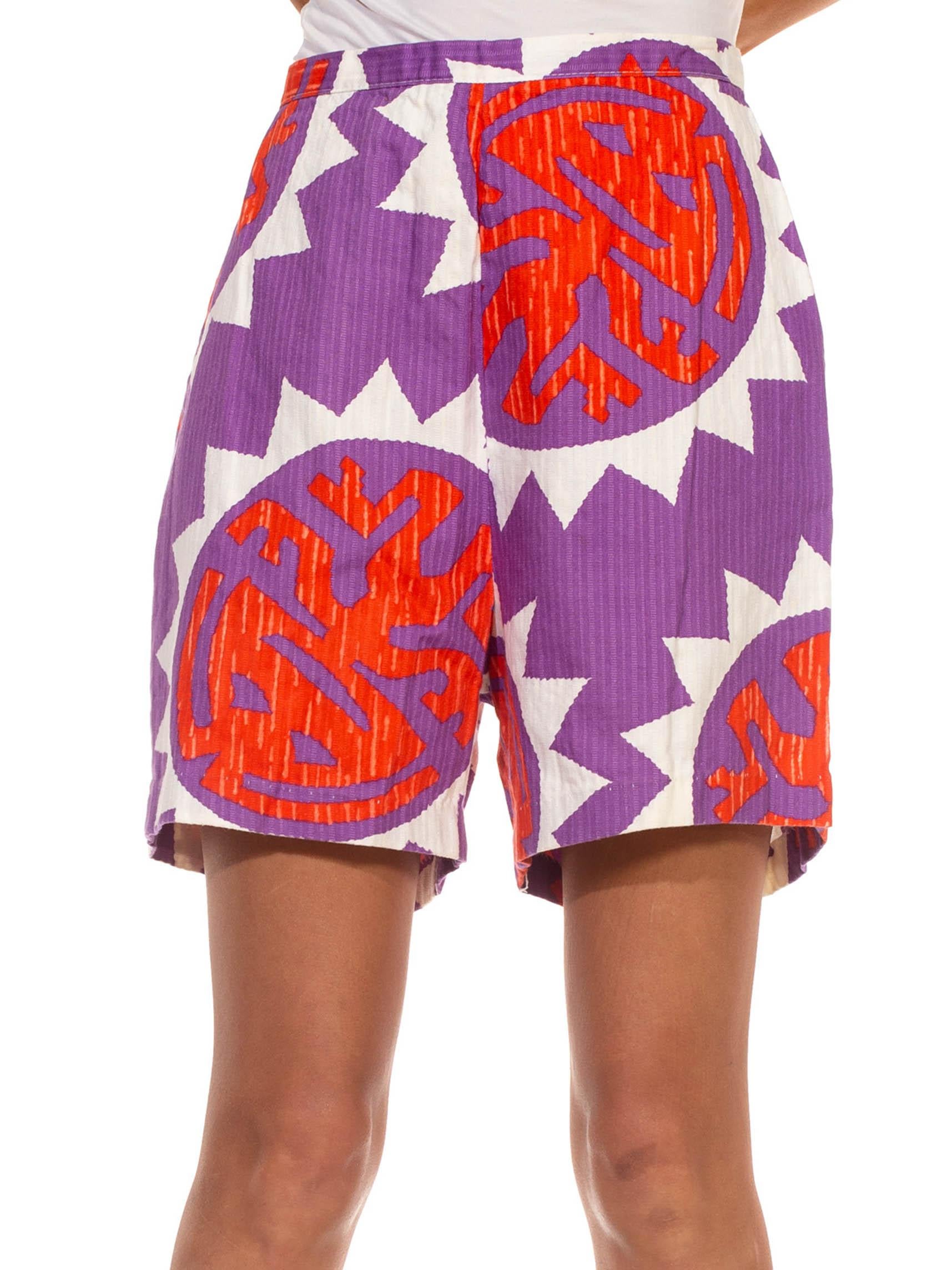 1950S Purple & Red Cotton Shorts 2