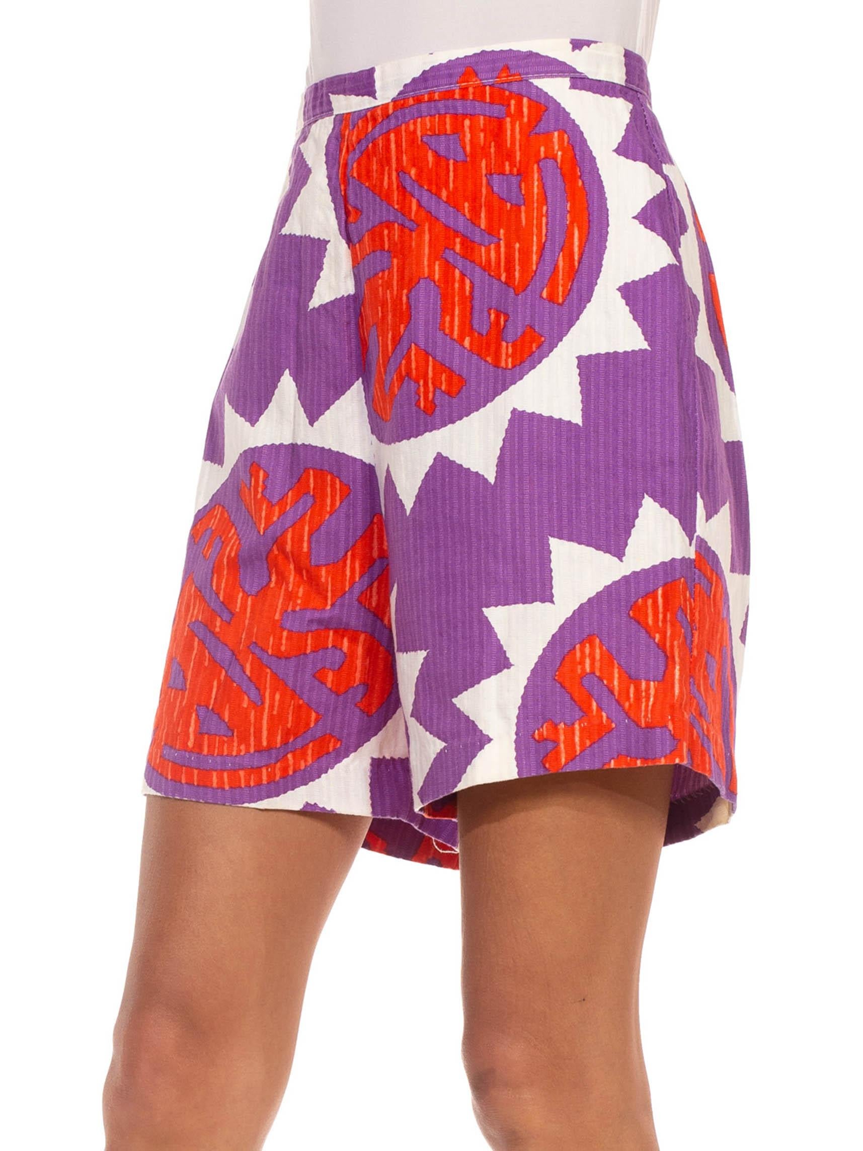 1950S Purple & Red Cotton Shorts 3
