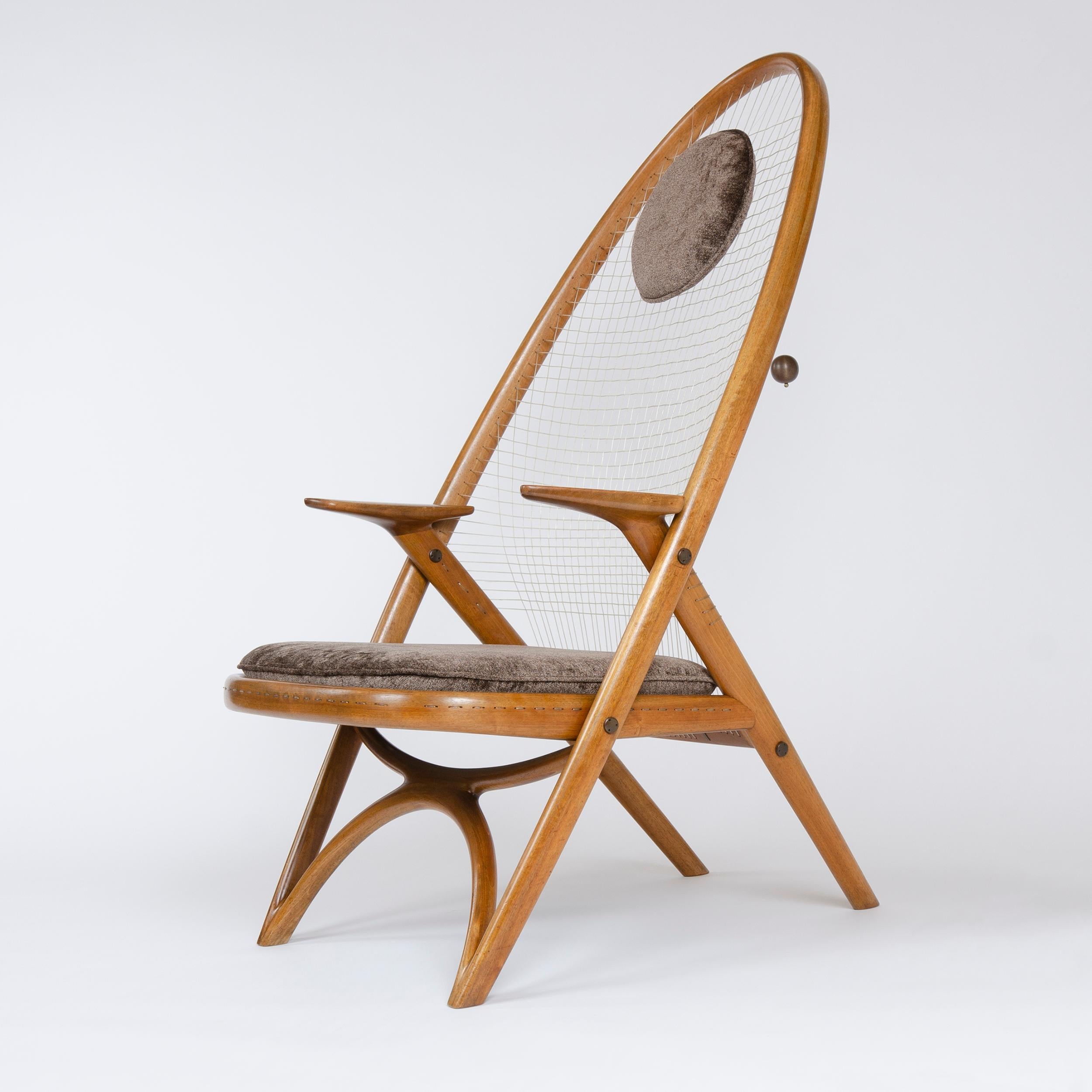 1950s Racquet Chair by Vestergaard Jensen for Peder Pedersen In Good Condition For Sale In Sagaponack, NY