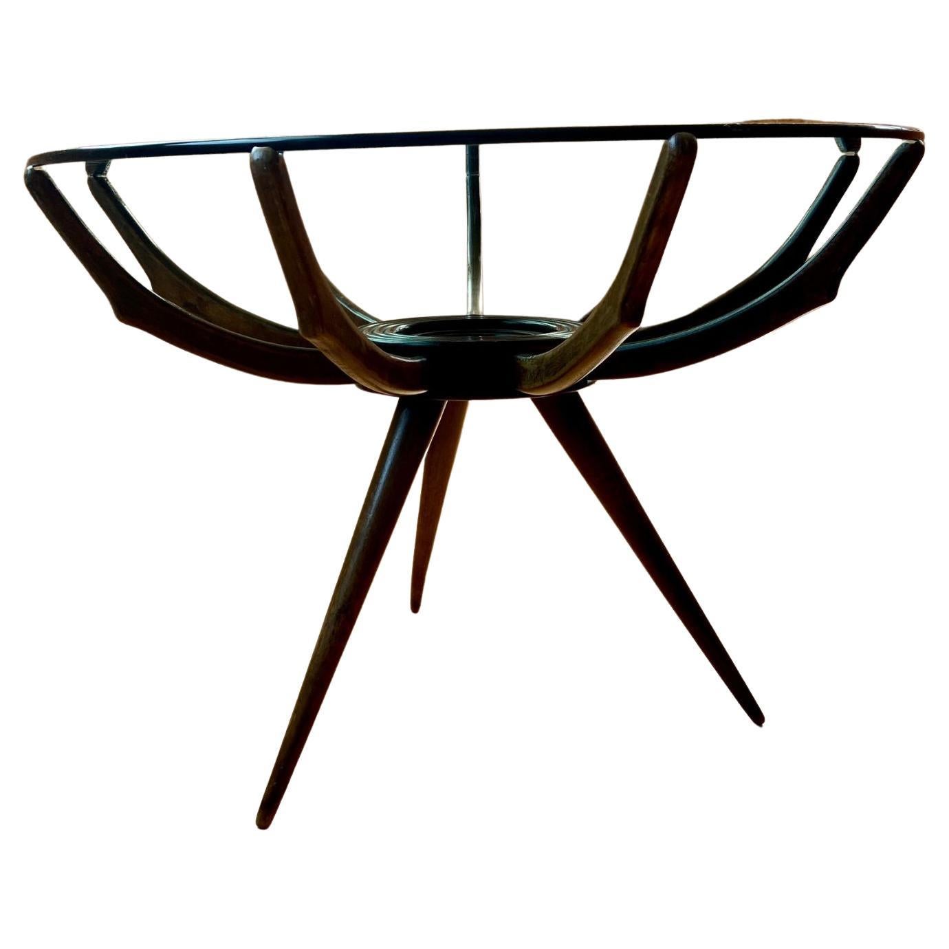 1950s "Ragno" Walnut Spider Table by Carlo de Carli