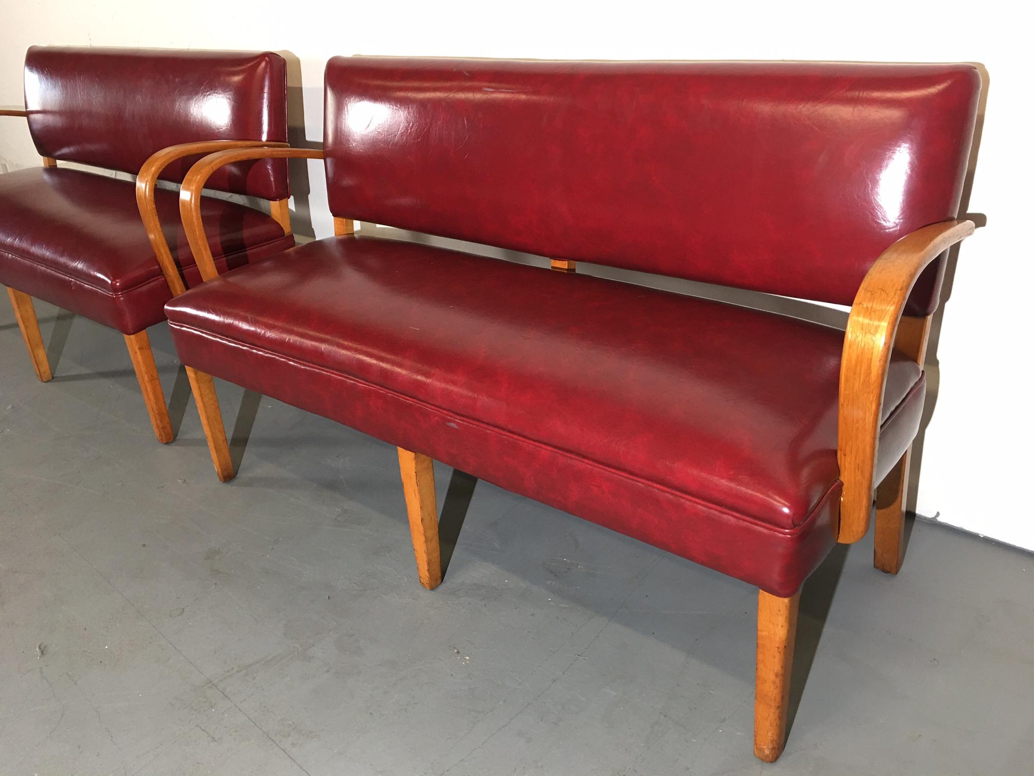 American 1950's Railroad Bench Set of 2 For Sale