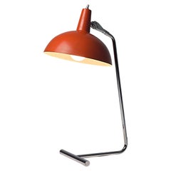 1950s Seltene Anvia Tischlampe in Bunrt Orange , Holland