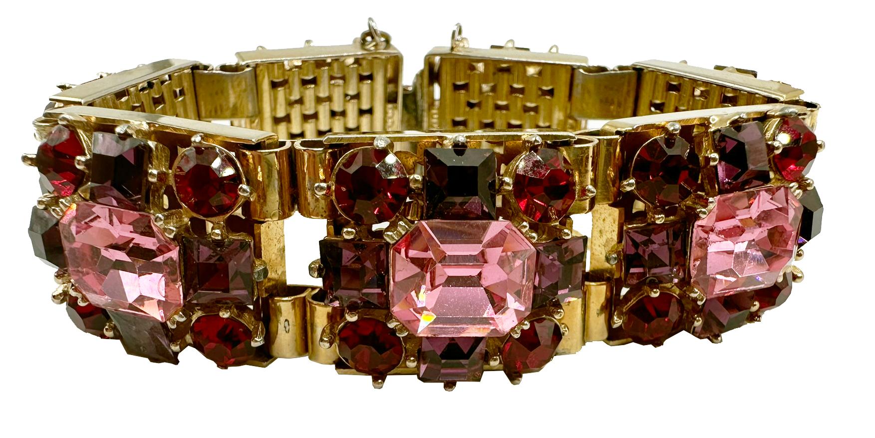 Women's 1950's Rare Austrian Crystal Collectiible Bracelet For Sale