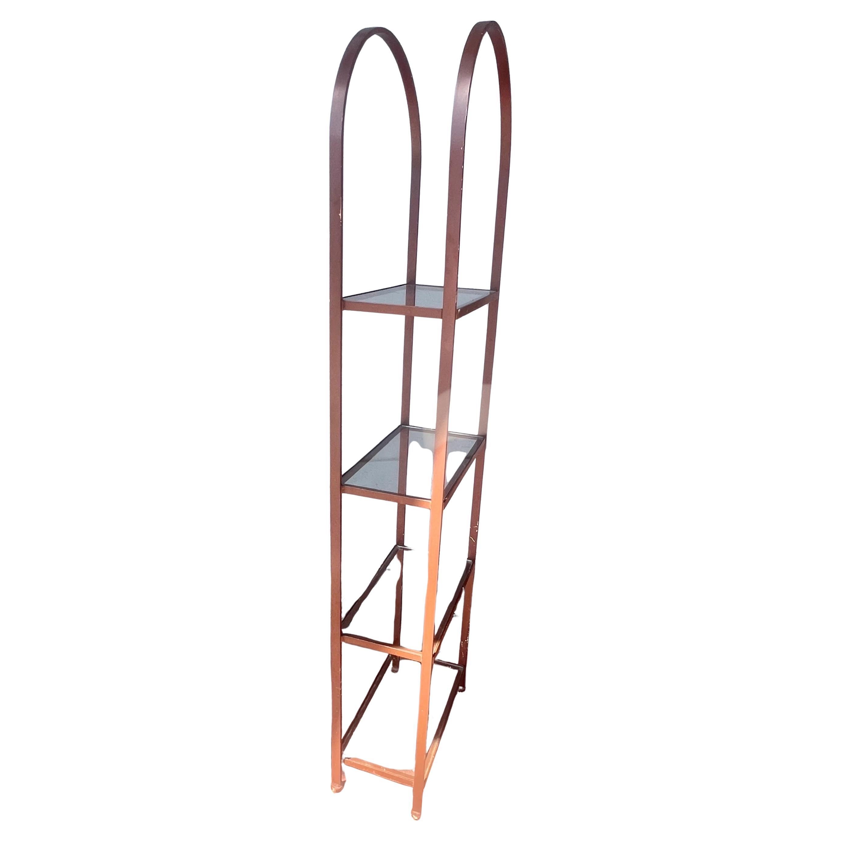 Seltene Etagere aus Eisen und Glas aus den 1950er Jahren Mid Century Atomic von Thinline California (Moderne der Mitte des Jahrhunderts) im Angebot