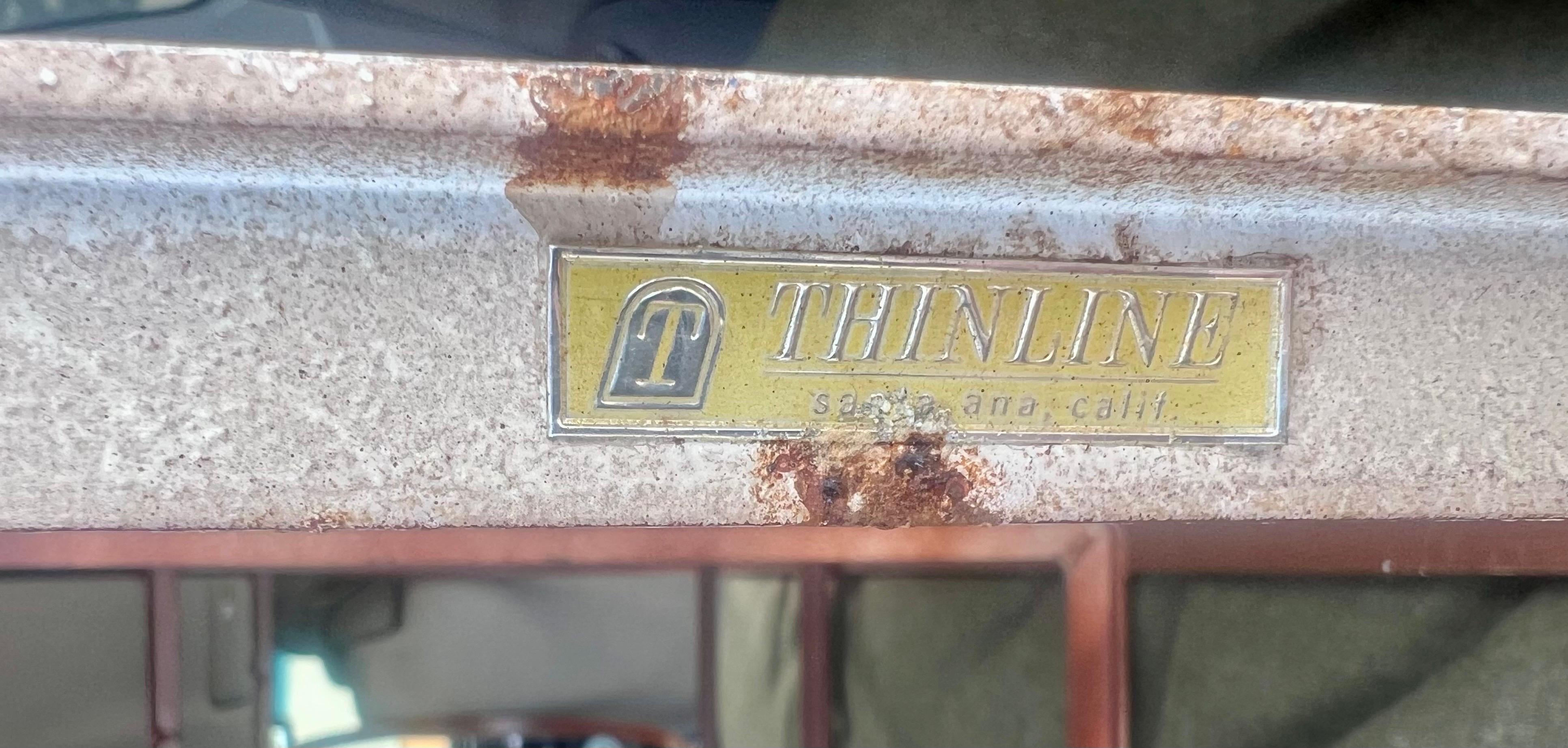 Seltene Etagere aus Eisen und Glas aus den 1950er Jahren Mid Century Atomic von Thinline California im Zustand „Gut“ im Angebot in San Diego, CA