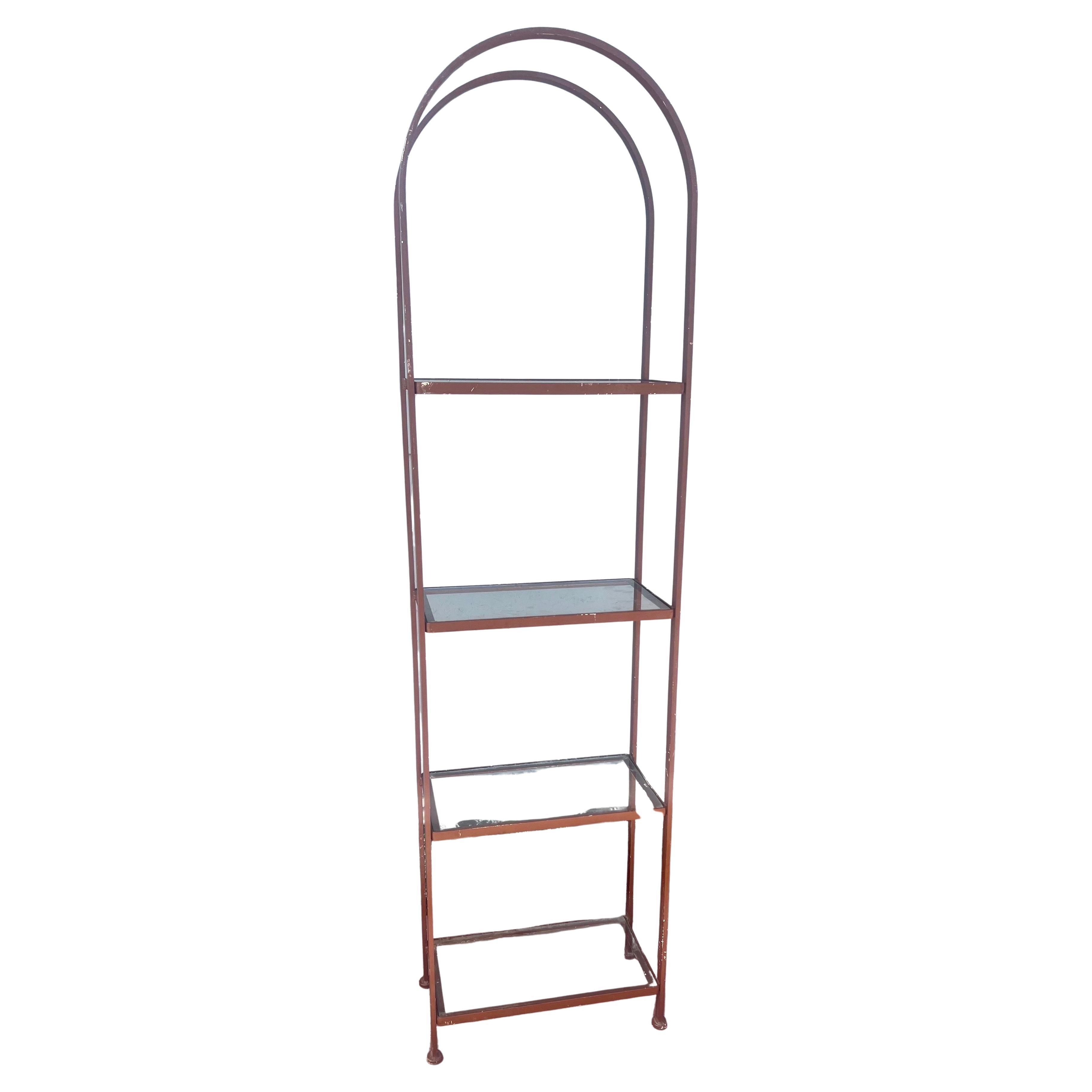 Seltene Etagere aus Eisen und Glas aus den 1950er Jahren Mid Century Atomic von Thinline California im Angebot