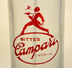 1950s Rare Glass Italian Soda Syphon Seltzer Bitter Campari Two-Litre Bar Bottle