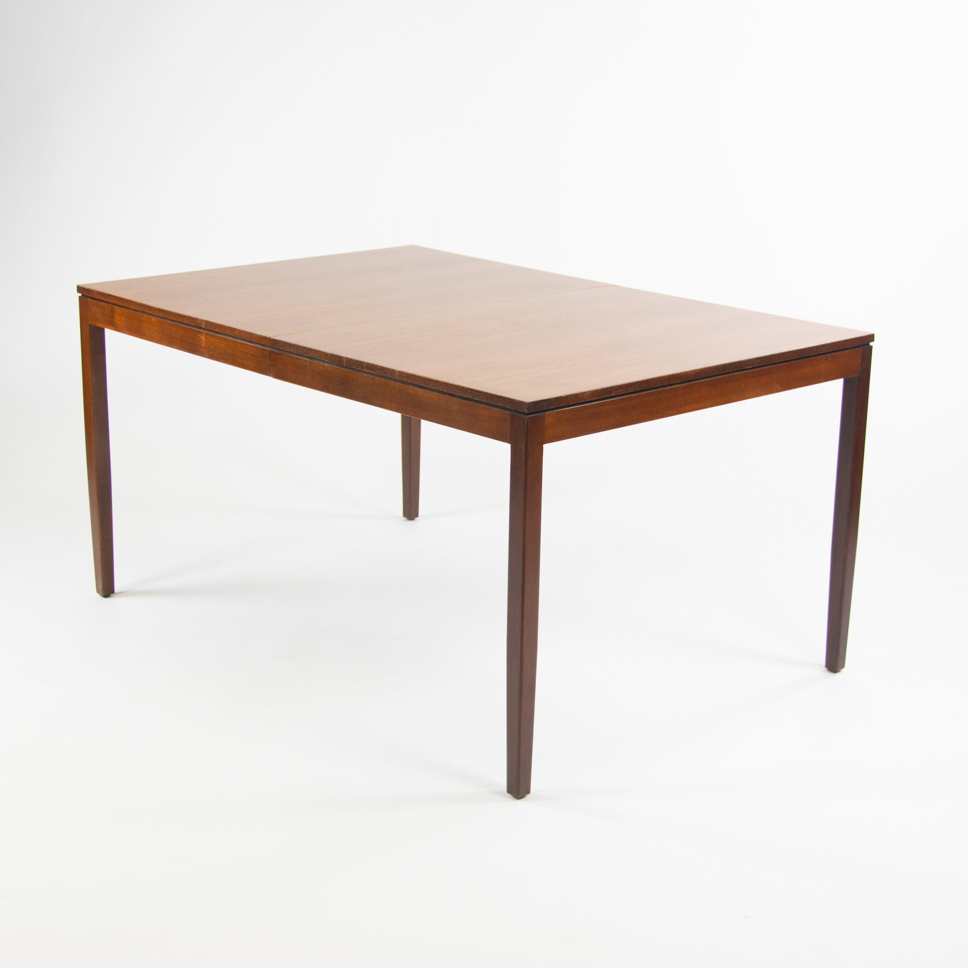 Modern 1950's Rare Original Florence Knoll Walnut Dining Table w/ Leaf 56-84 inches