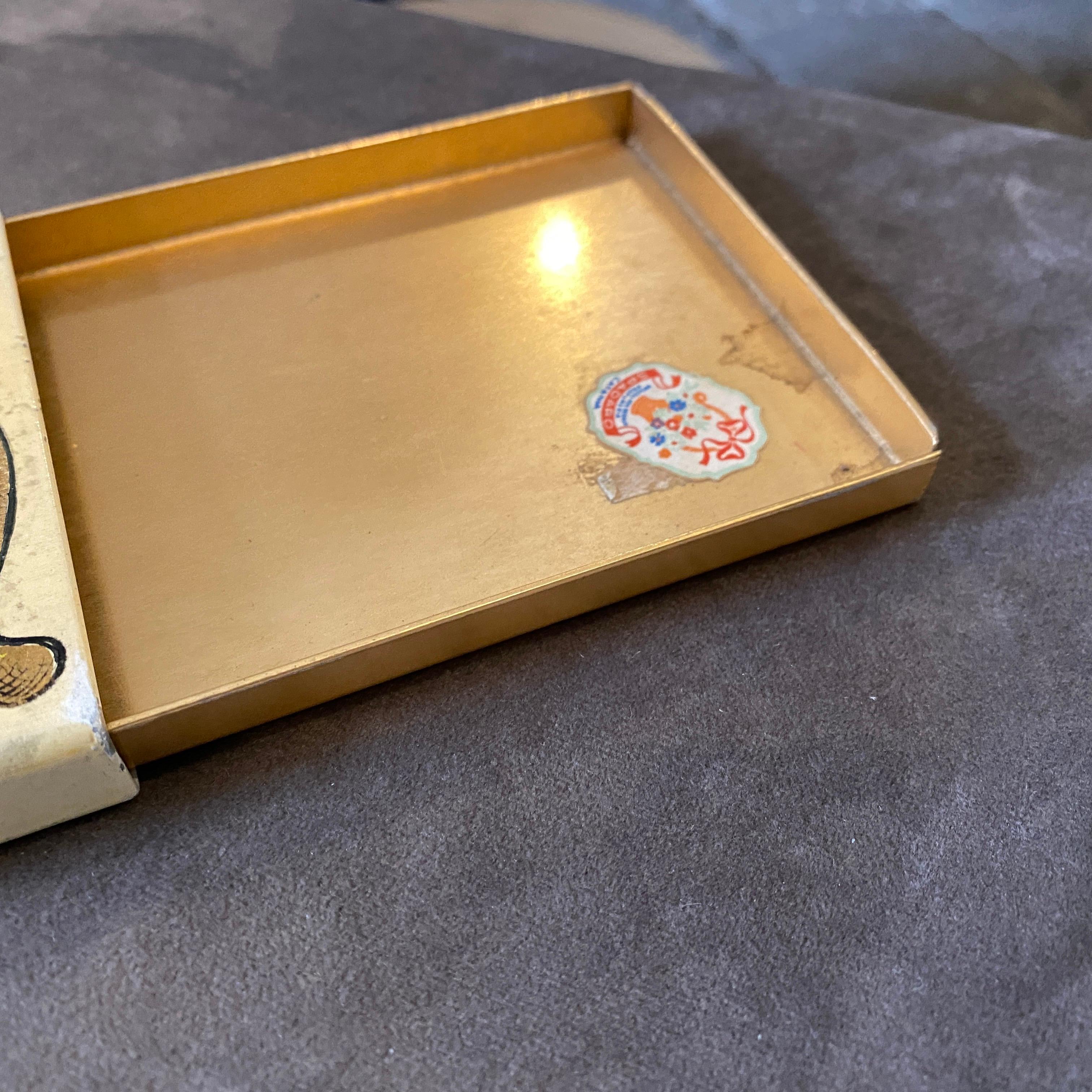 1950s Rare Piero Fornasetti Mid-Century Modern Enameled Cigarette Box 1