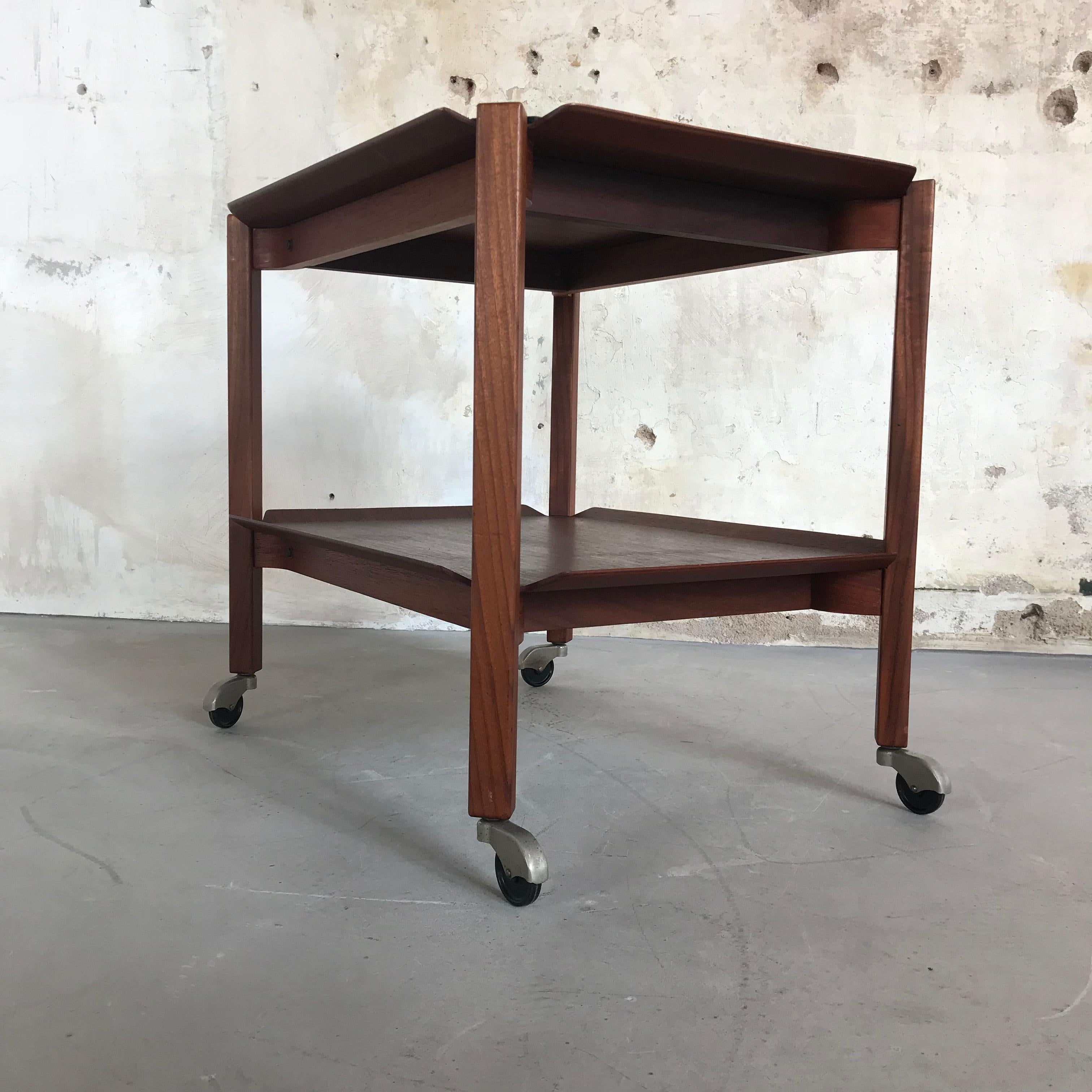 1950s Rare Teak Plywood Trolley or Tea Cart by Cees Braakman for Pastoe 2