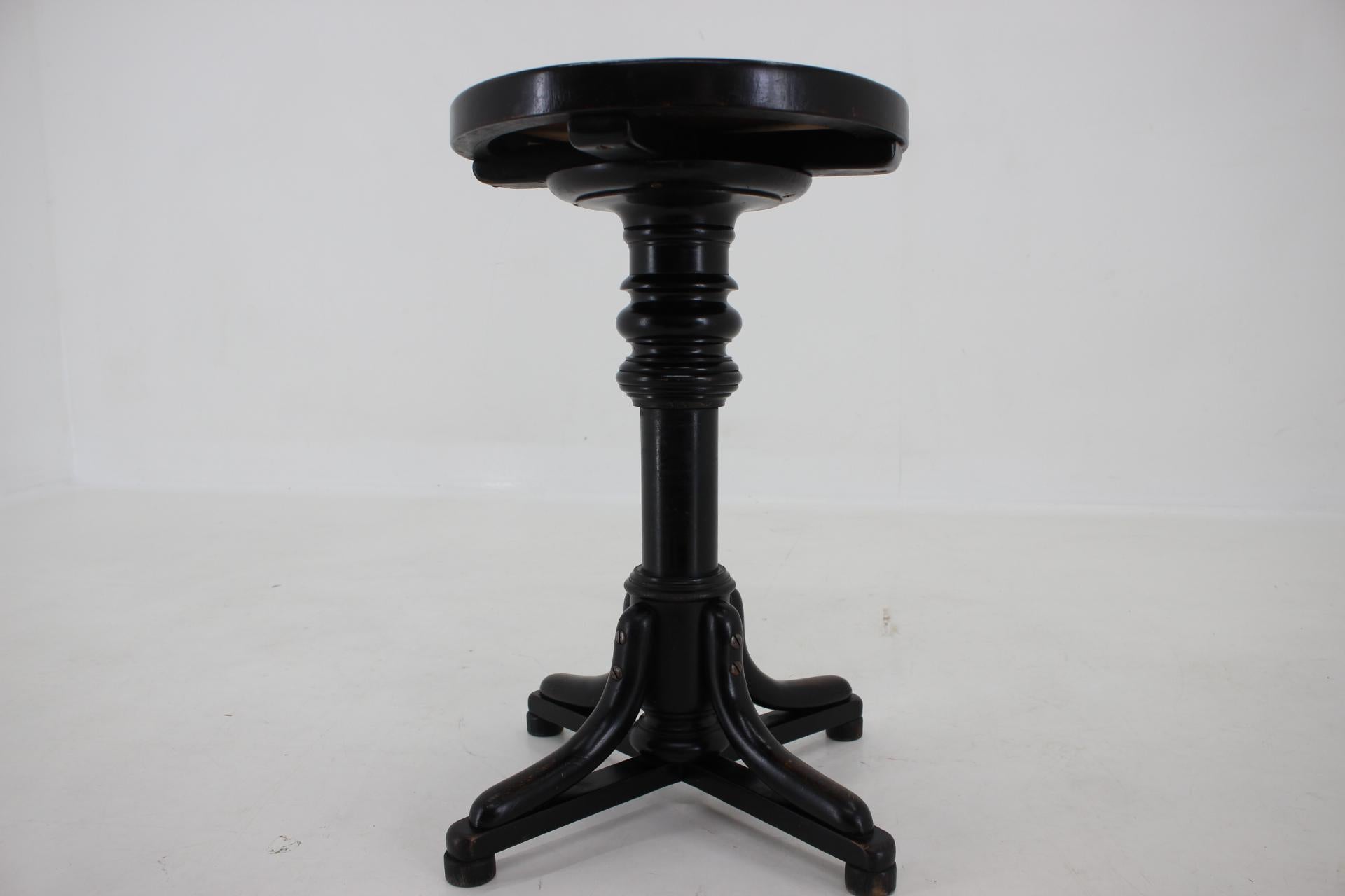 1950s Rare Thonet Swivel Piano Stool No.6, Czechoslovakia For Sale 3