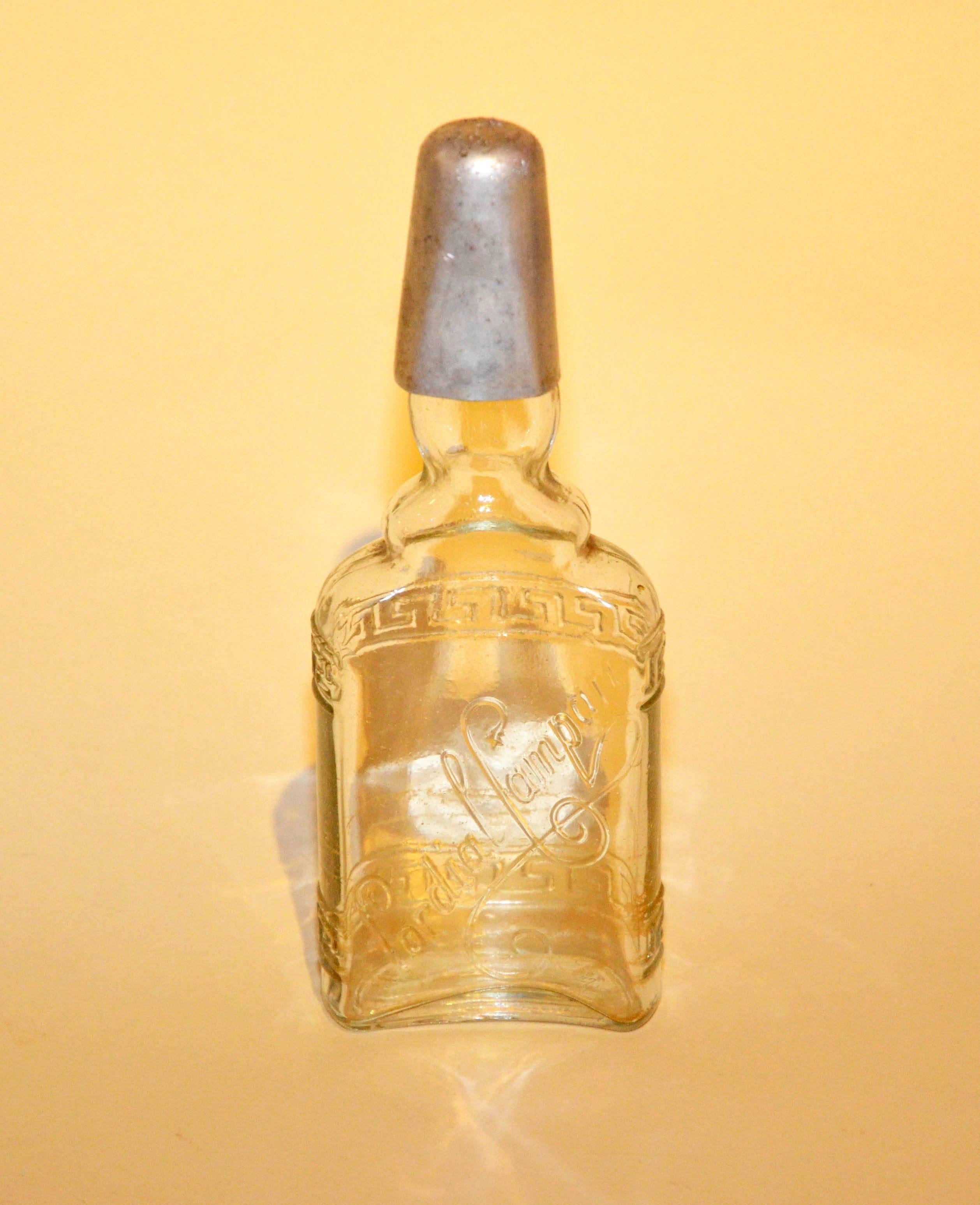 1950s Rare Vintage Italian Cordial Campari Glass Flask with Aluminium Cap In Good Condition In Milan, IT