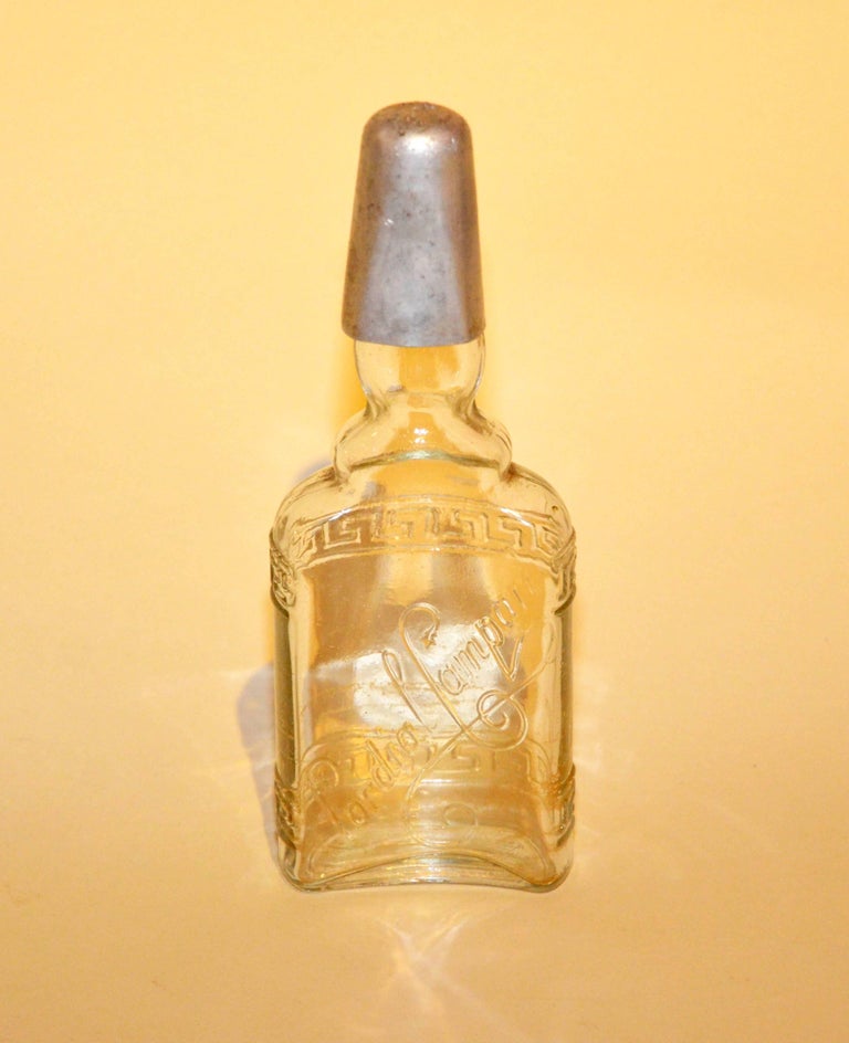 1950s Rare Vintage Italian Cordial Campari Glass Flask with Aluminium