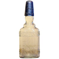 1950s Rare Vintage Italian Cordial Campari Glass Flask with Aluminium Cap