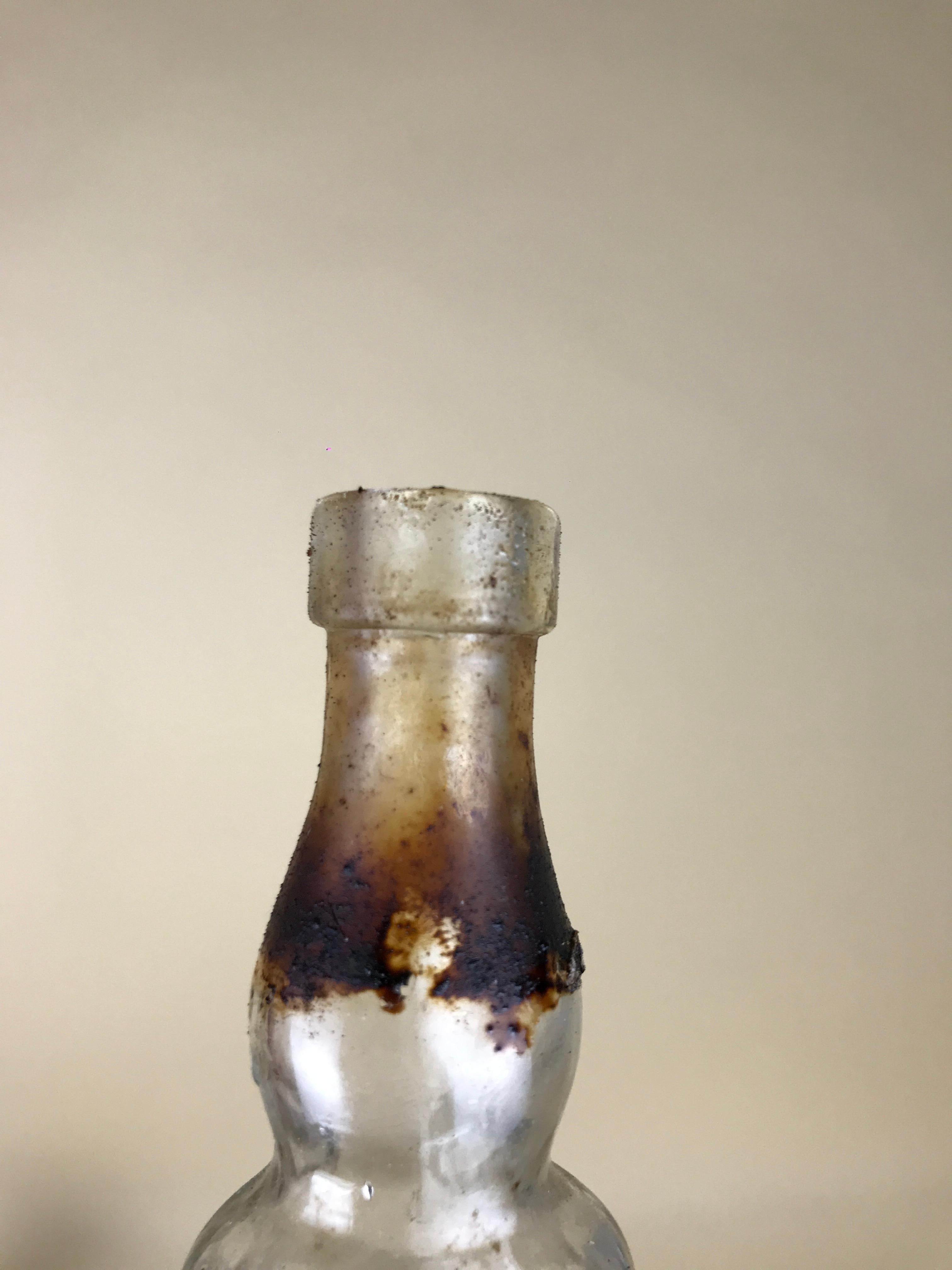 1950s Rare Vintage Italian Cordial Campari Glass Flask with Aluminium Cup For Sale 5