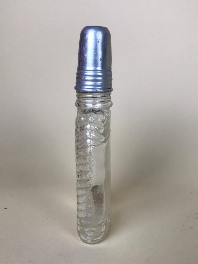 Aluminum 1950s Rare Vintage Italian Fratelli Branca Milano Glass Flask with Aluminium Cup For Sale