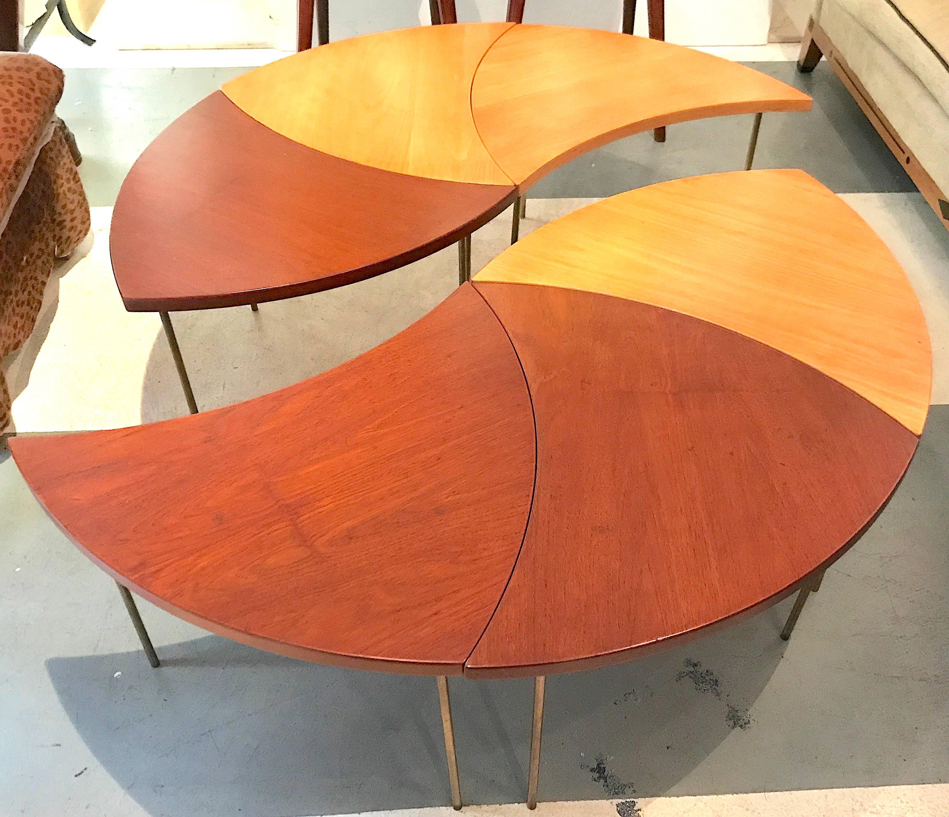 Teak 1950s Rarest Peter Hvidt Cocktail Table for John Stuart Int., Custom Two-Tone For Sale