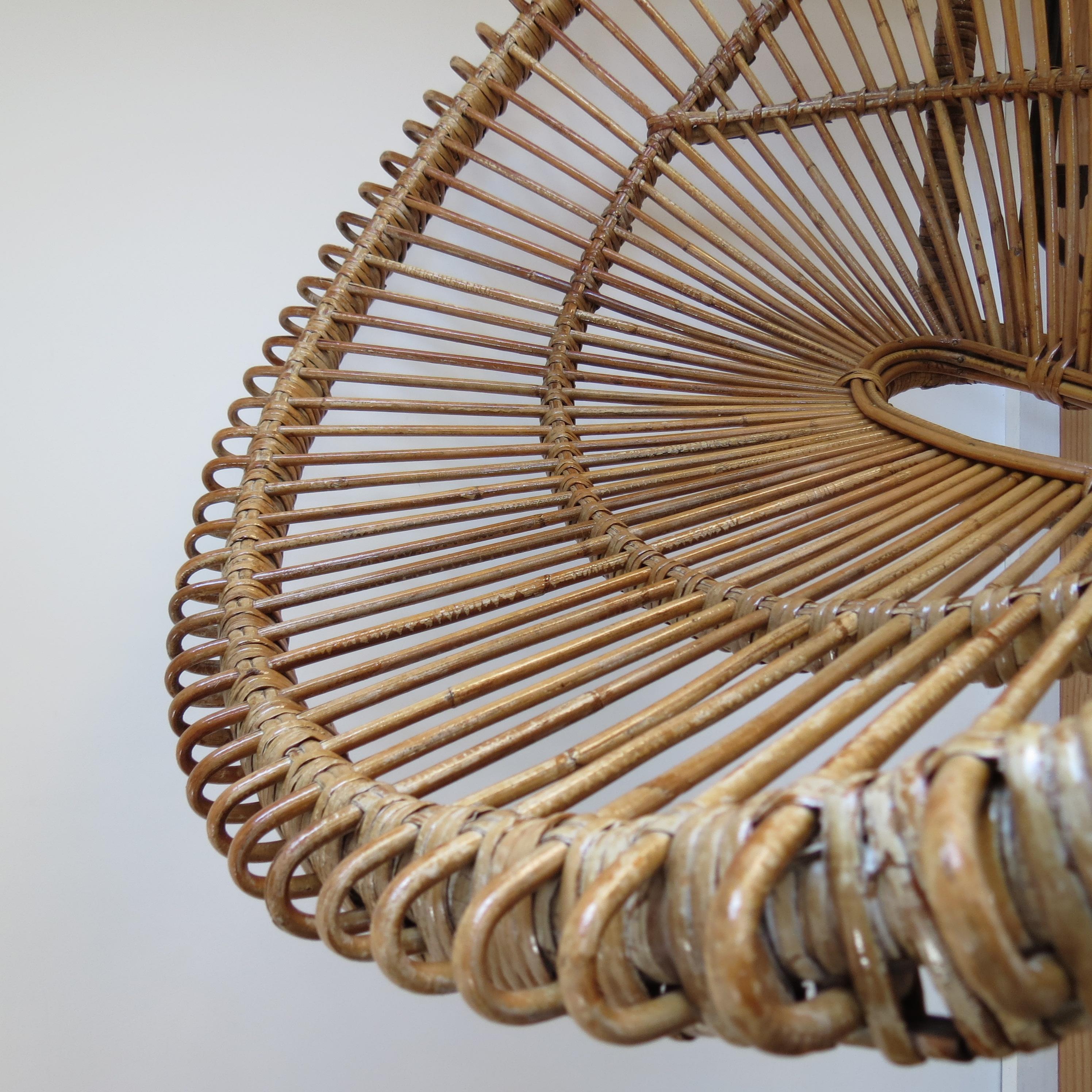 1950s Rattan Cane and Metal Chair Franco Albini 2 available B 6