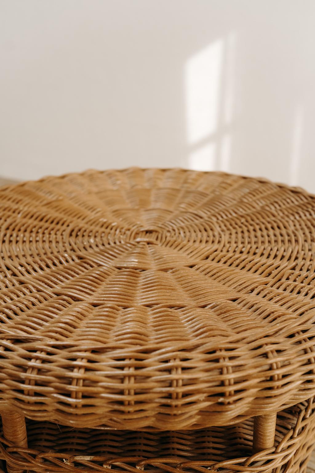 French 1950's Rattan Coffee Table