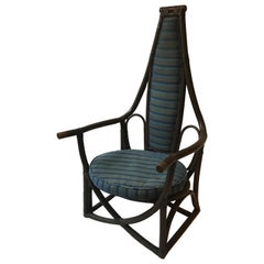 1950s Rattan Throne Chair