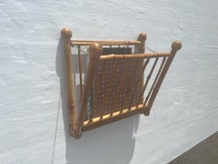 1950s Rattan Wall Shelf, Magazine Rack